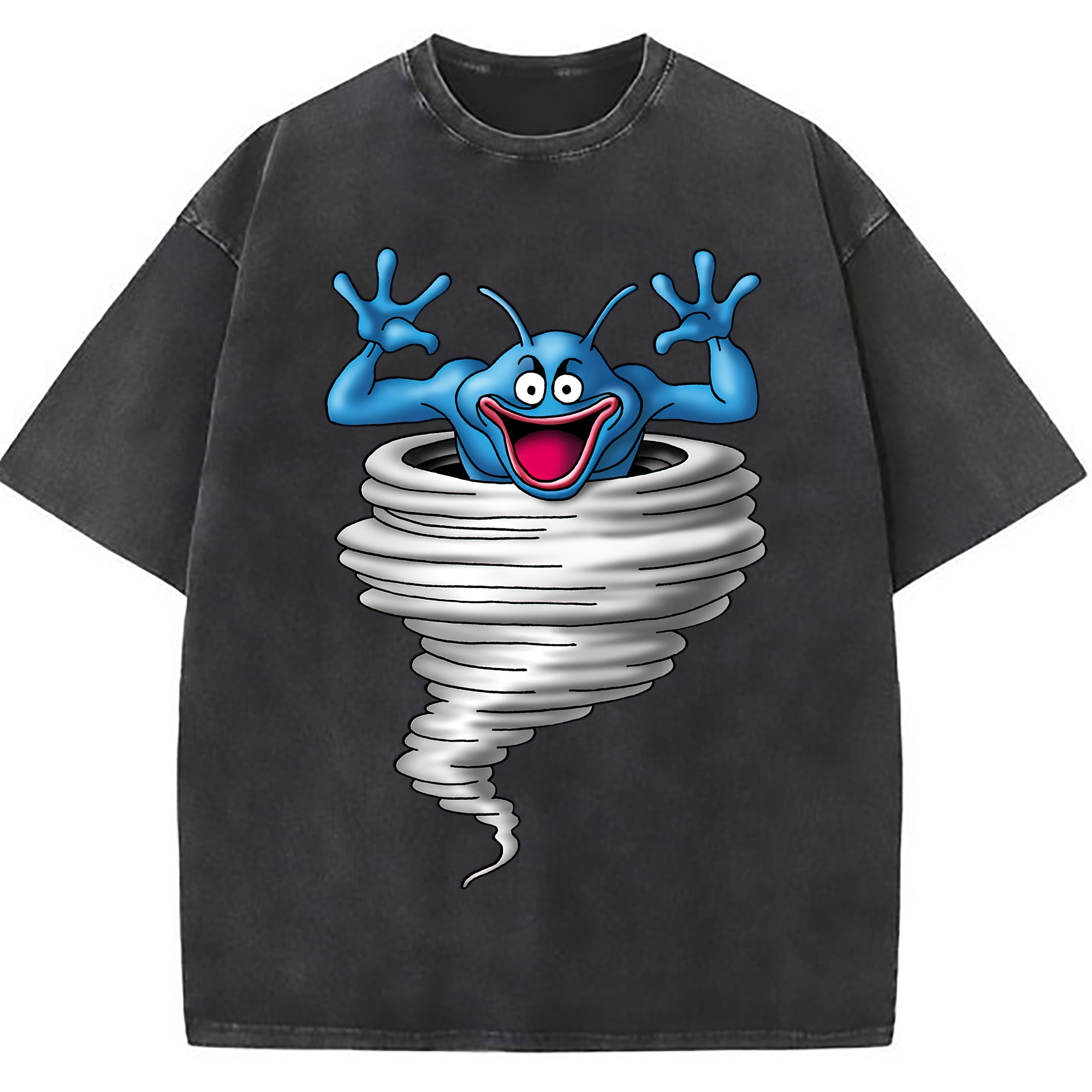（画像用） ドラゴンクエスト Doragon Kuesuto Dragon Quest 綿100% ヴィンテージ風 半袖Tシャツ（フロントプリント）