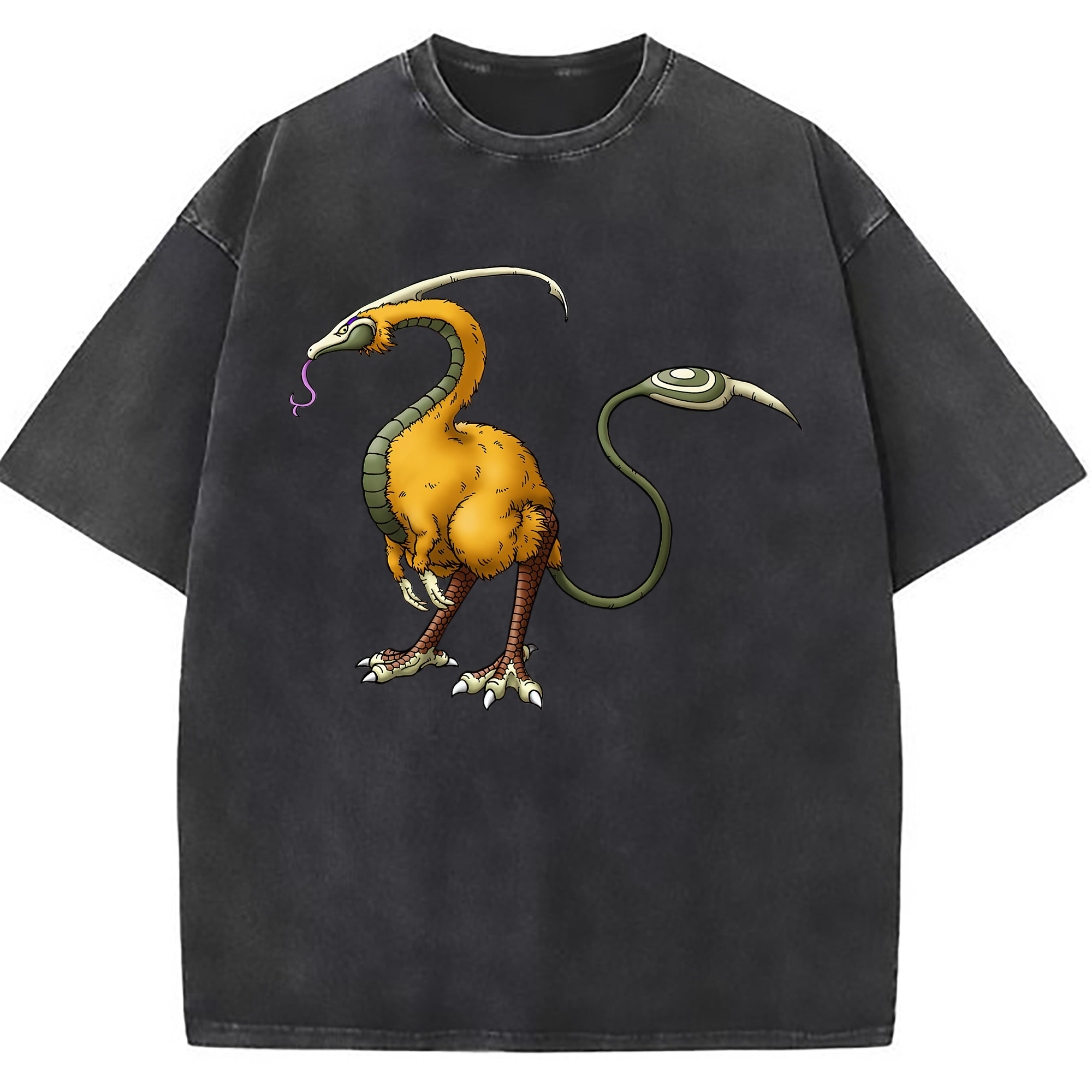 （画像用） ドラゴンクエスト Doragon Kuesuto Dragon Quest 綿100% ヴィンテージ風 半袖Tシャツ（フロントプリント）