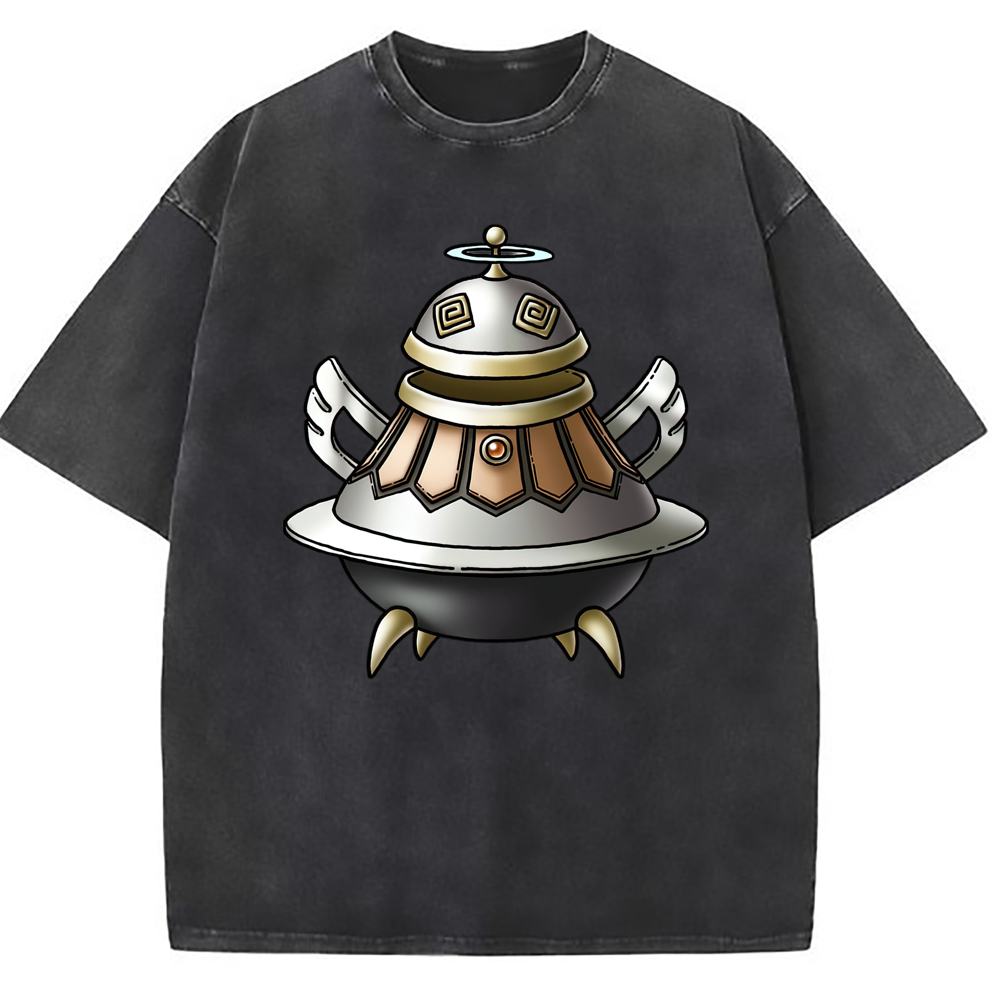（画像用） ドラゴンクエスト Doragon Kuesuto Dragon Quest 綿100% ヴィンテージ風 半袖Tシャツ（フロントプリント）