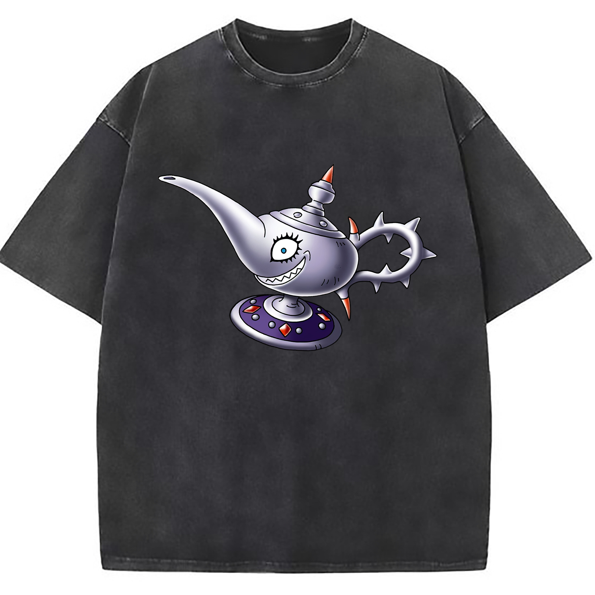 （画像用） ドラゴンクエスト Doragon Kuesuto Dragon Quest 綿100% ヴィンテージ風 半袖Tシャツ（フロントプリント）