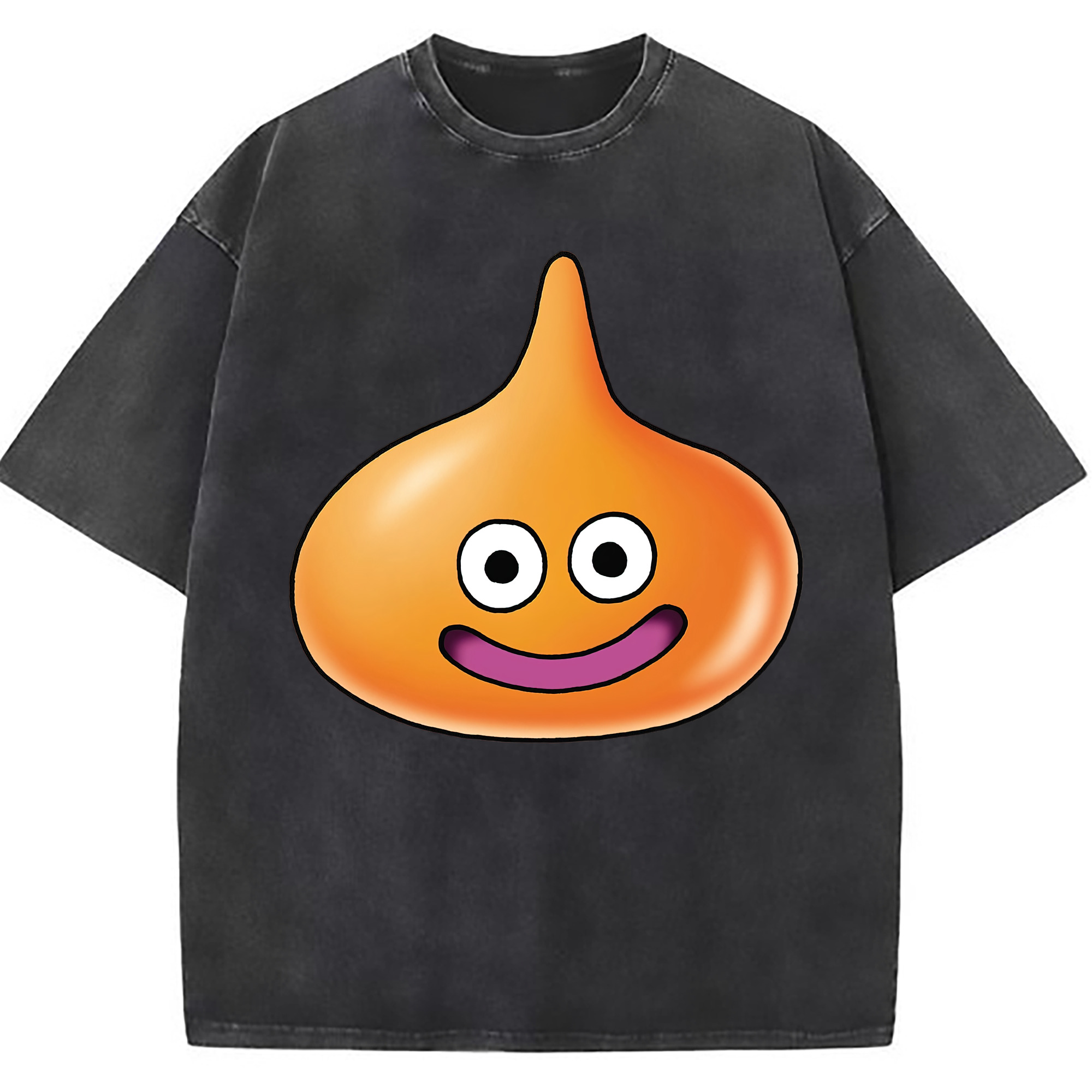 （画像用） ドラゴンクエスト Doragon Kuesuto Dragon Quest 綿100% ヴィンテージ風 半袖Tシャツ（フロントプリント）