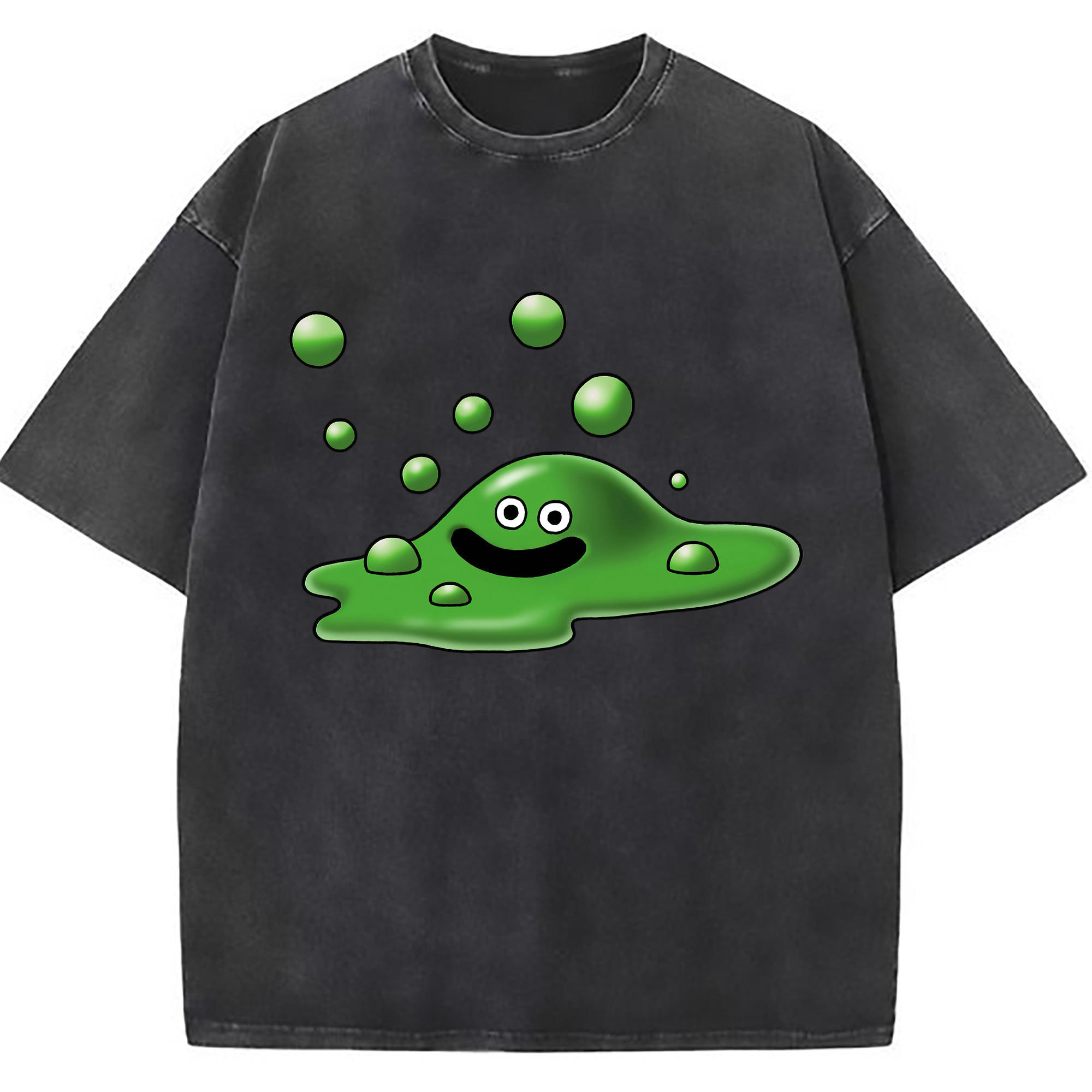 （画像用） ドラゴンクエスト Doragon Kuesuto Dragon Quest 綿100% ヴィンテージ風 半袖Tシャツ（フロントプリント）