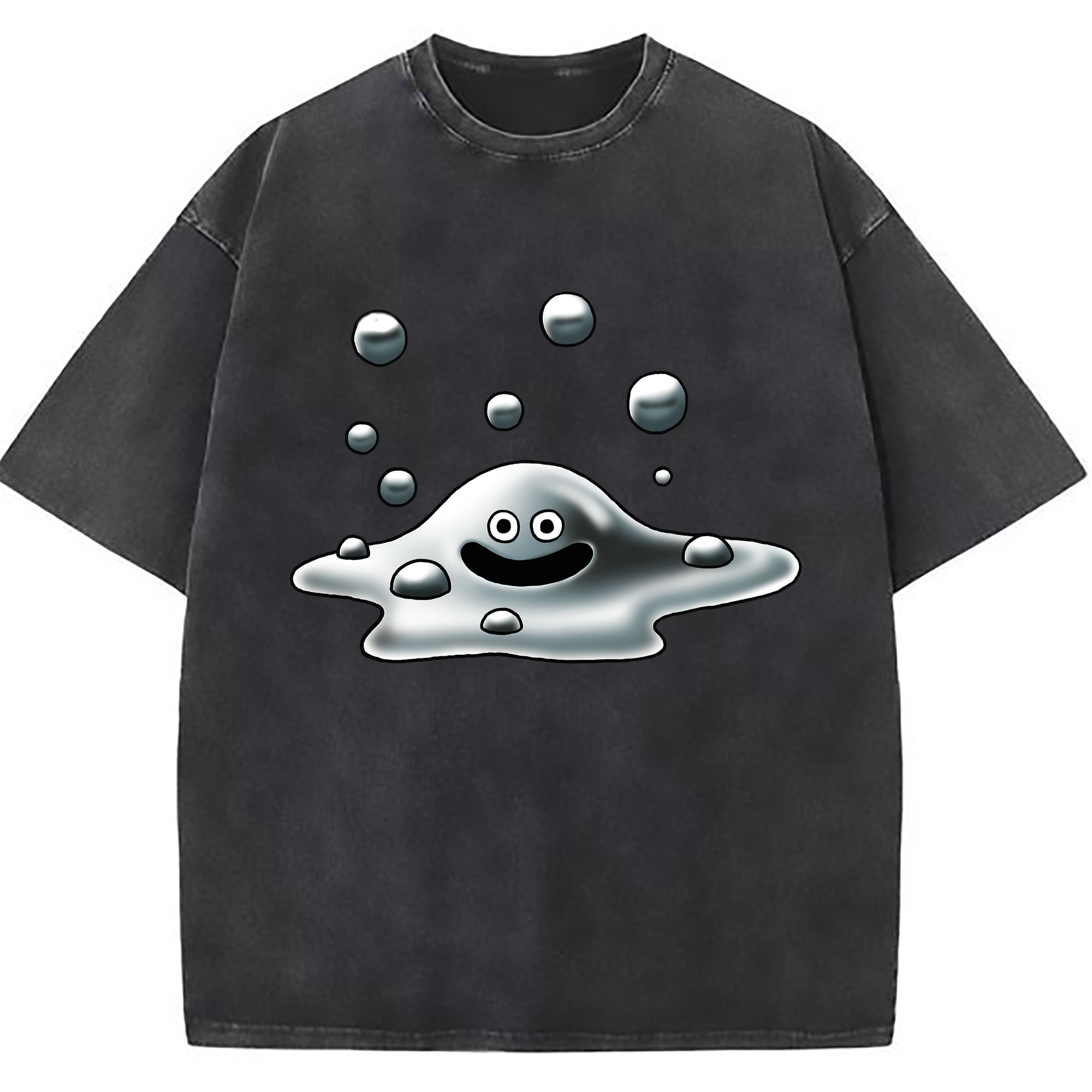 （画像用） ドラゴンクエスト Doragon Kuesuto Dragon Quest 綿100% ヴィンテージ風 半袖Tシャツ（フロントプリント）