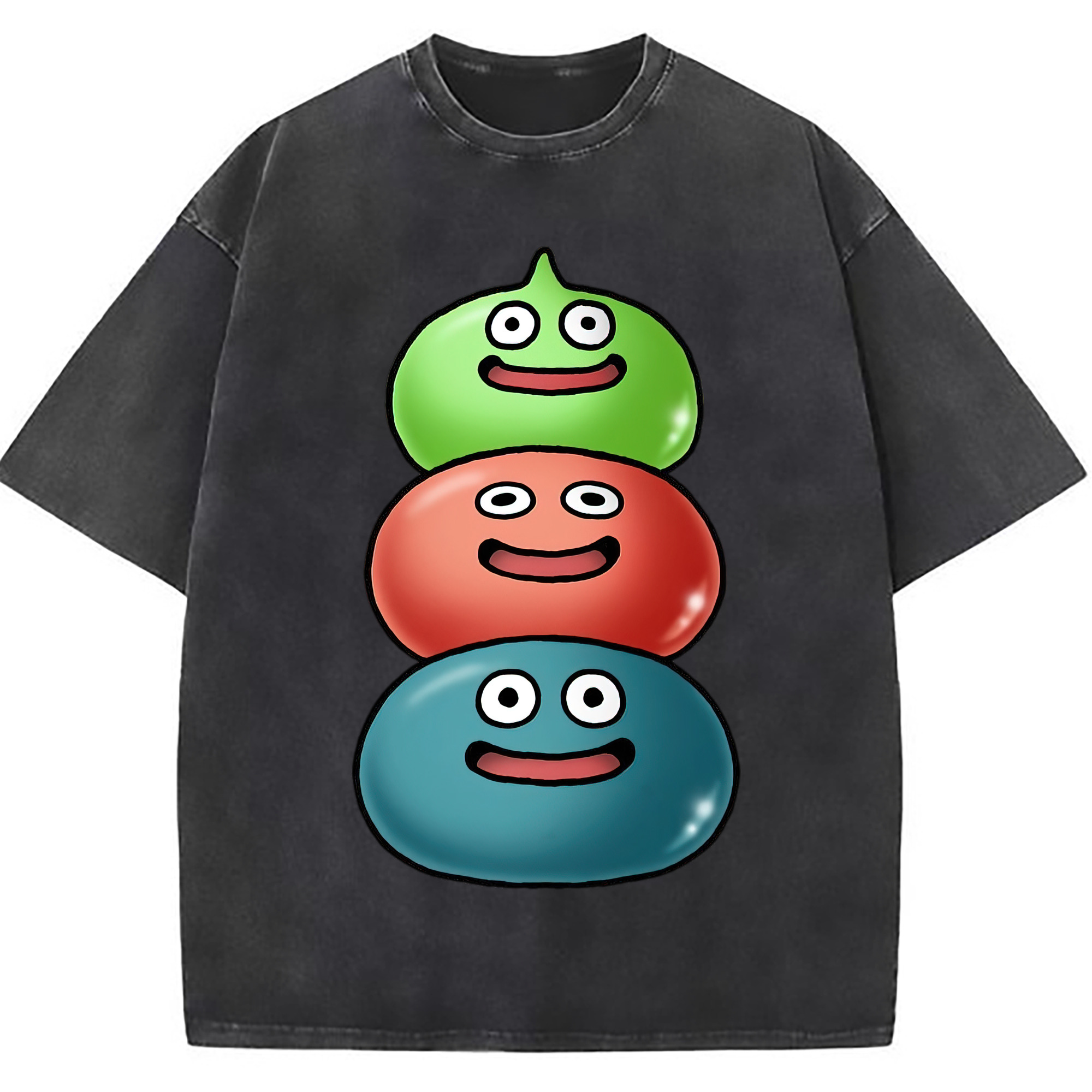 （画像用） ドラゴンクエスト Doragon Kuesuto Dragon Quest 綿100% ヴィンテージ風 半袖Tシャツ（フロントプリント）