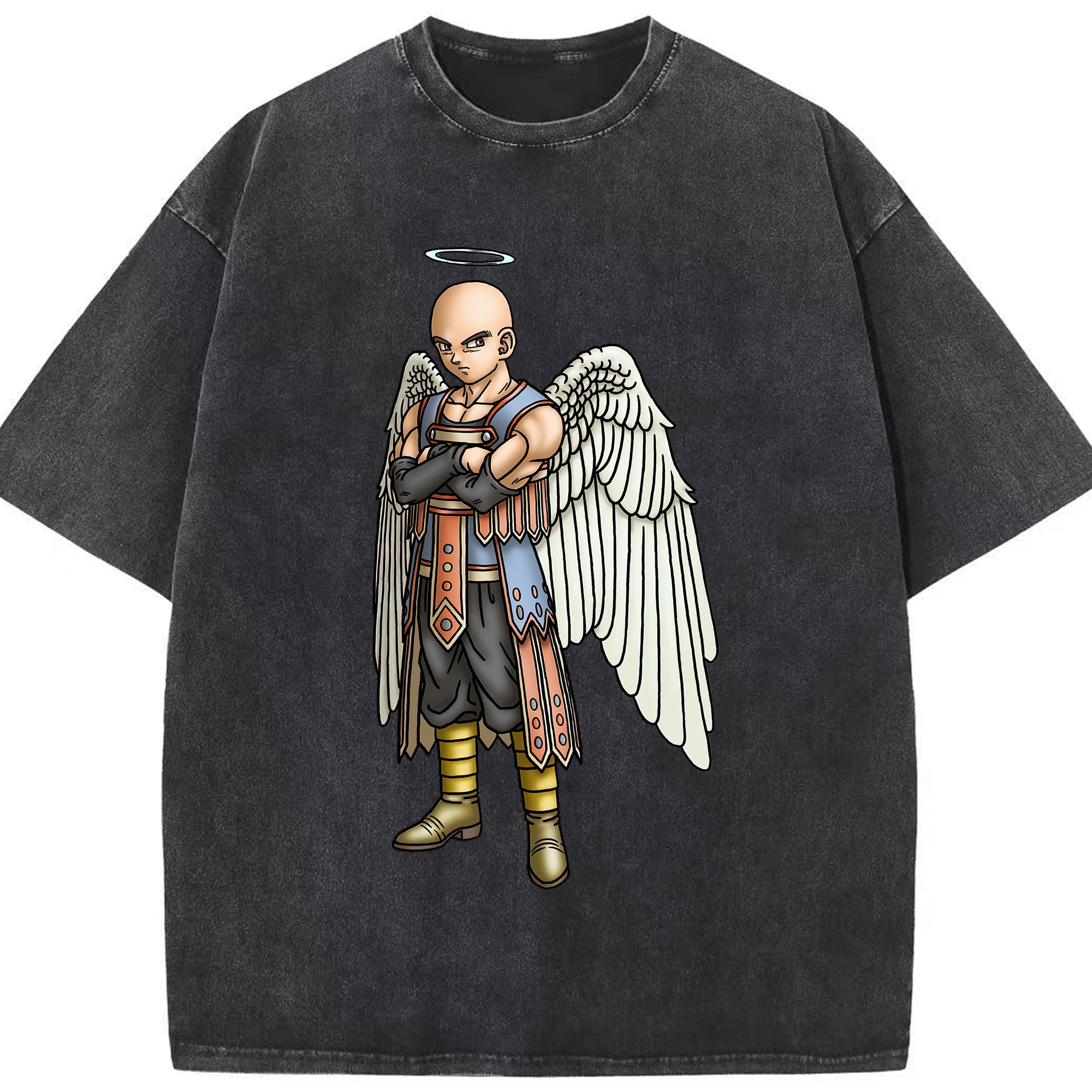 （画像用） ドラゴンクエスト Doragon Kuesuto Dragon Quest 綿100% ヴィンテージ風 半袖Tシャツ（フロントプリント）