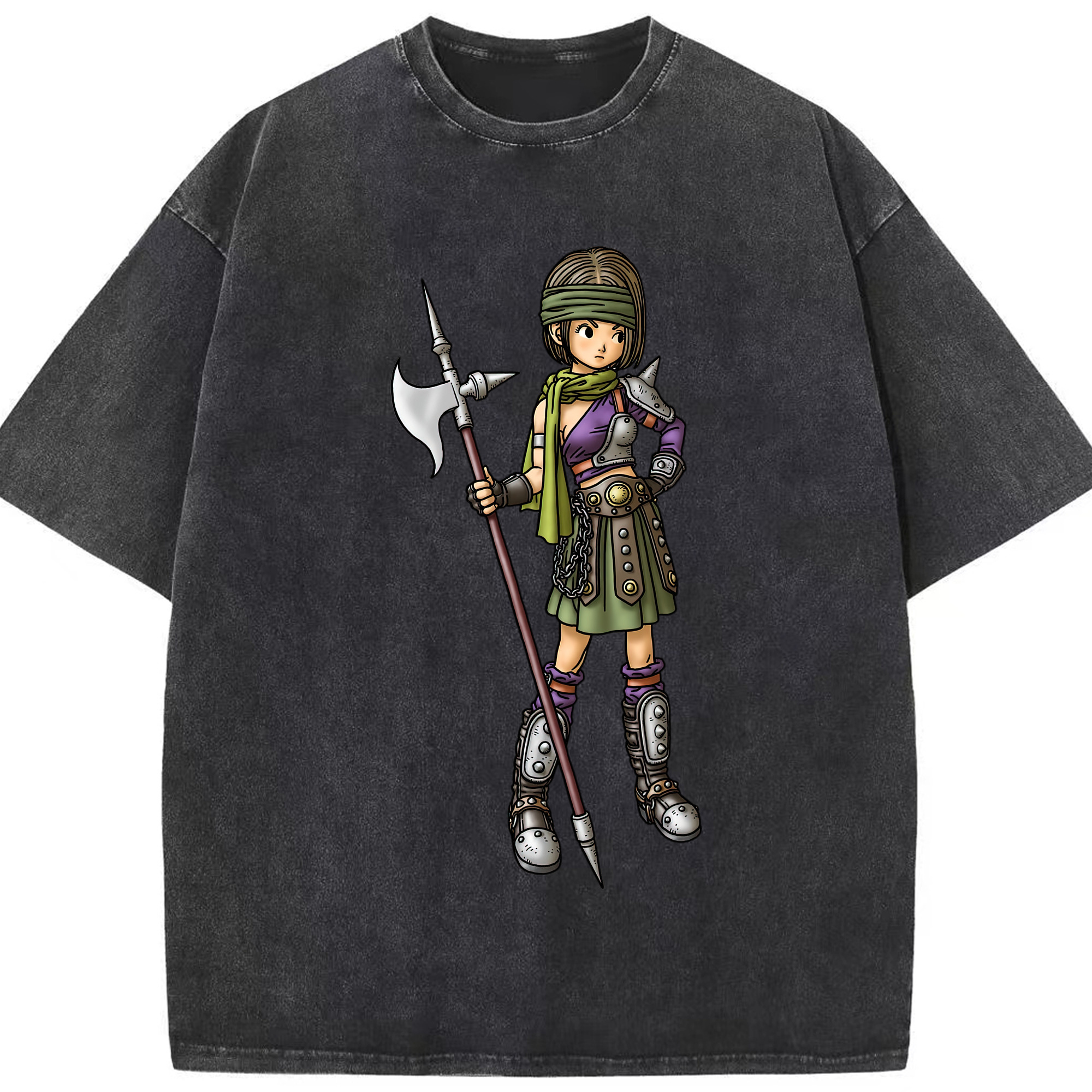 （画像用） ドラゴンクエスト Doragon Kuesuto Dragon Quest 綿100% ヴィンテージ風 半袖Tシャツ（フロントプリント）