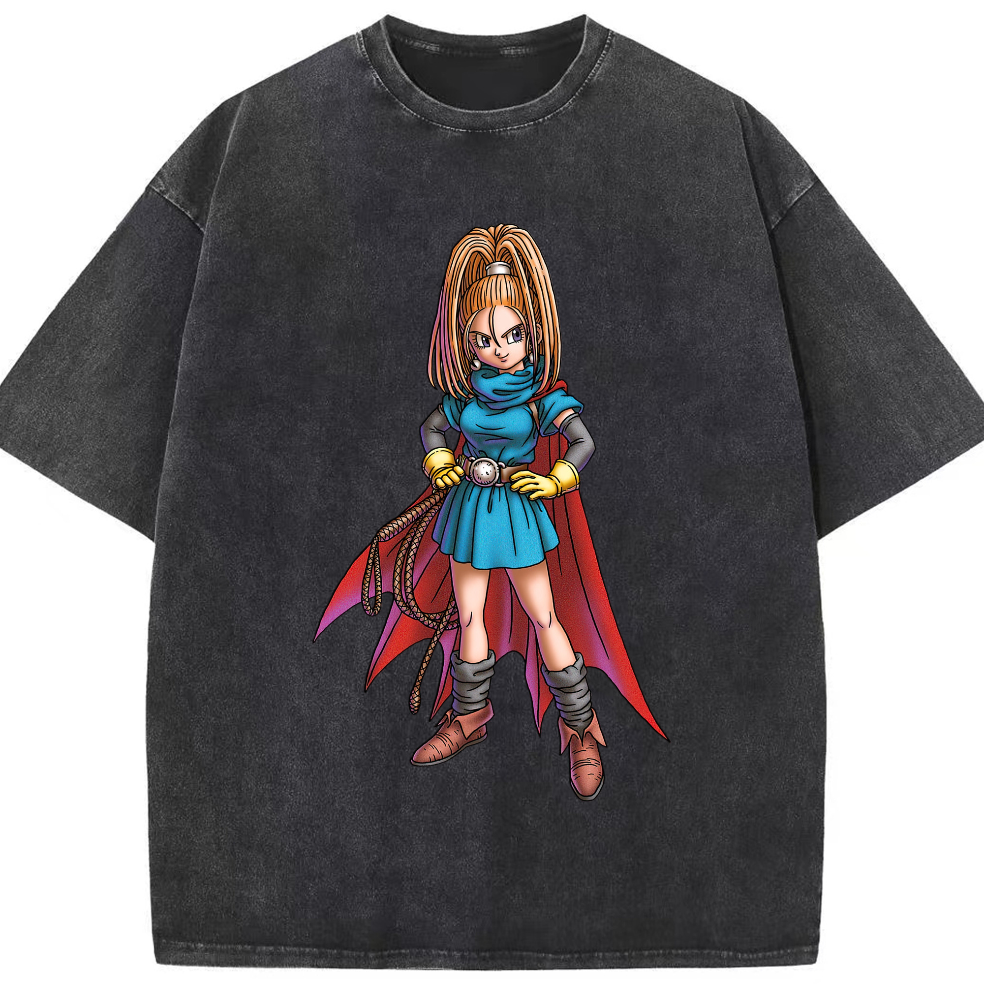 （画像用） ドラゴンクエスト Doragon Kuesuto Dragon Quest 綿100% ヴィンテージ風 半袖Tシャツ（フロントプリント）
