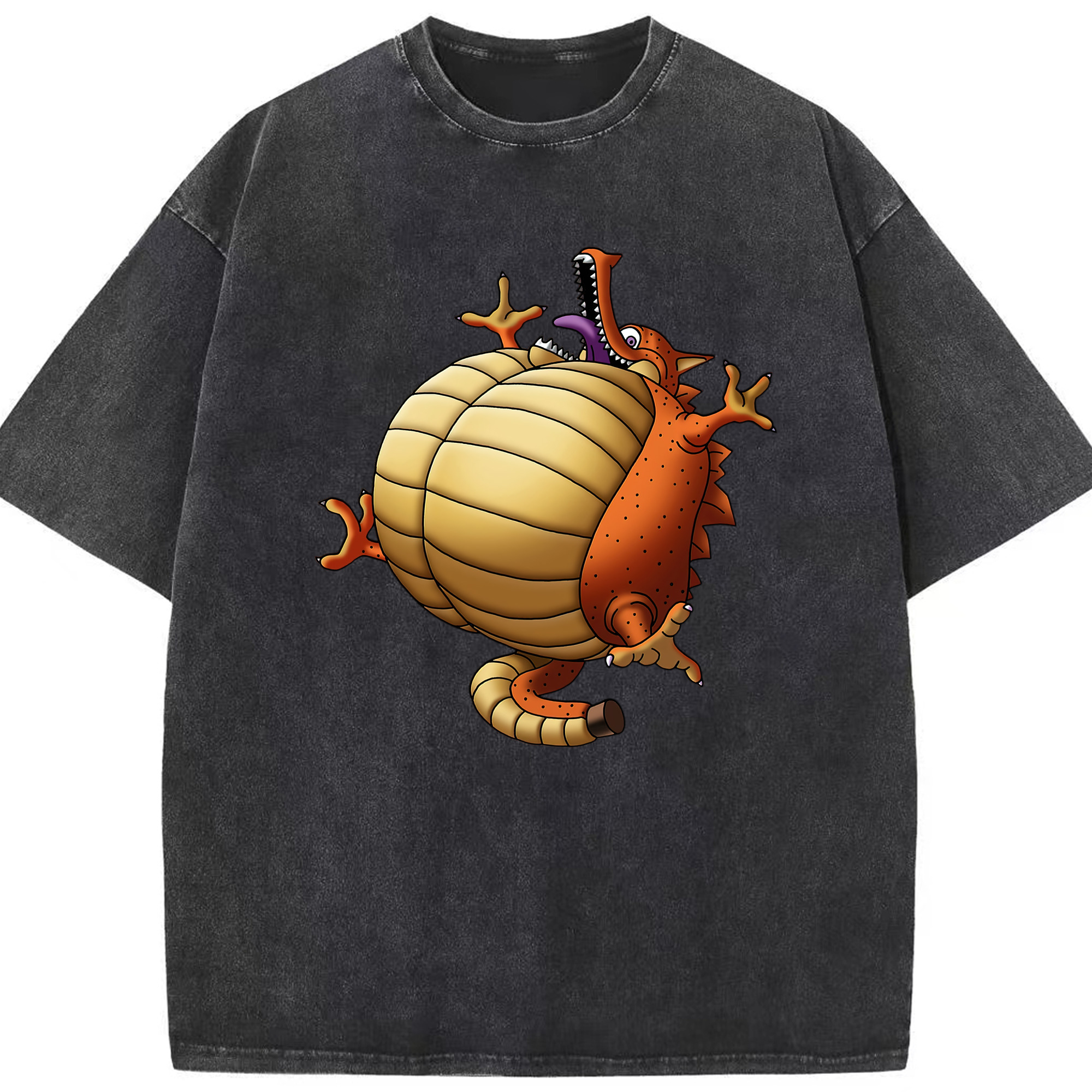 （画像用） ドラゴンクエスト Doragon Kuesuto Dragon Quest 綿100% ヴィンテージ風 半袖Tシャツ（フロントプリント）