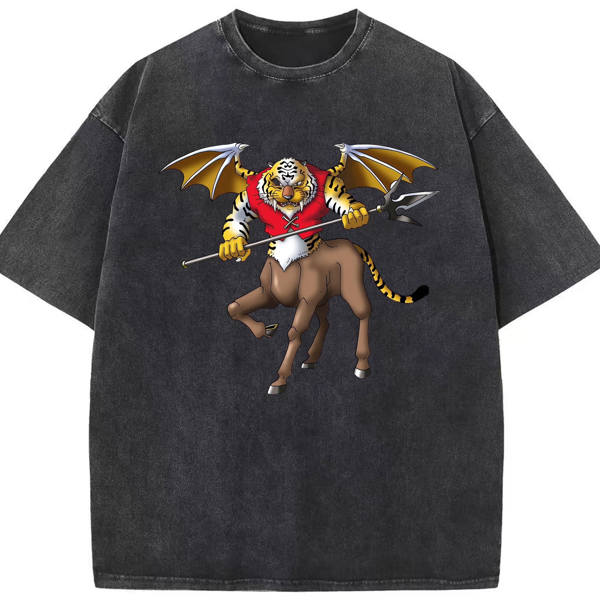 （画像用） ドラゴンクエスト Doragon Kuesuto Dragon Quest 綿100% ヴィンテージ風 半袖Tシャツ（フロントプリント）