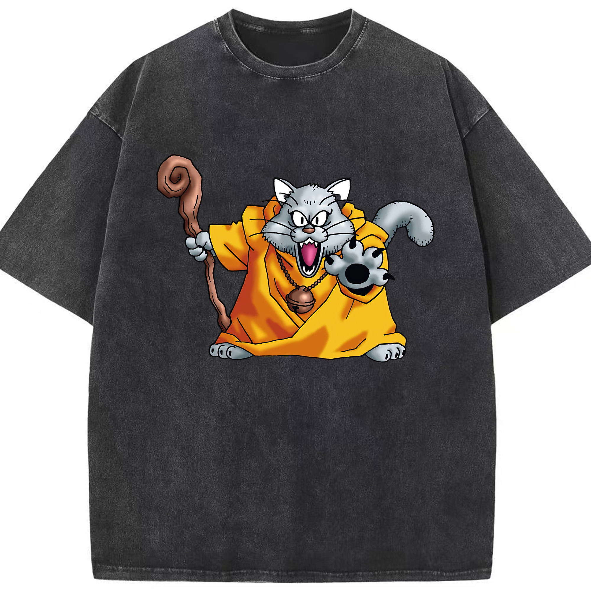 （画像用） ドラゴンクエスト Doragon Kuesuto Dragon Quest 綿100% ヴィンテージ風 半袖Tシャツ（フロントプリント）