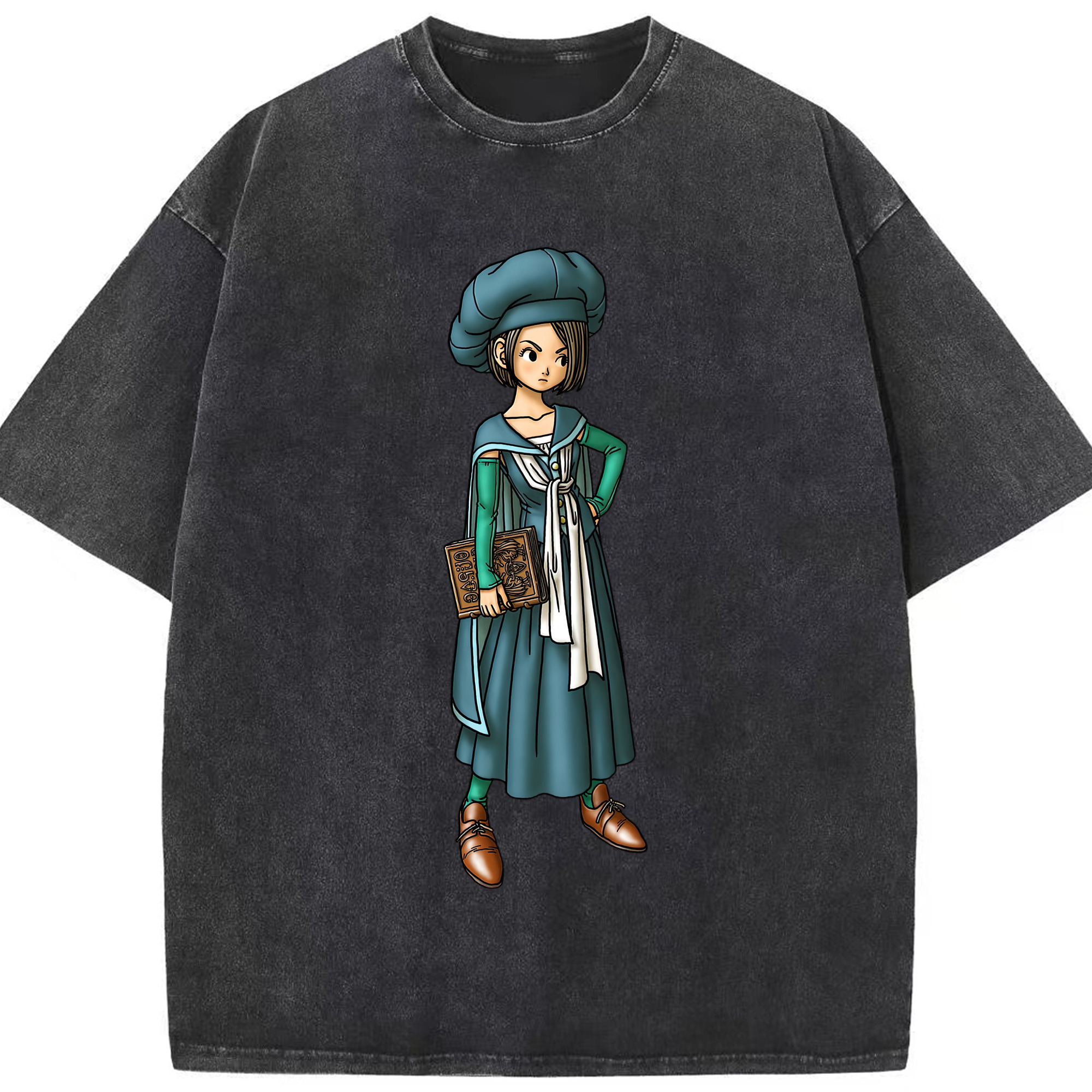 （画像用） ドラゴンクエスト Doragon Kuesuto Dragon Quest 綿100% ヴィンテージ風 半袖Tシャツ（フロントプリント）