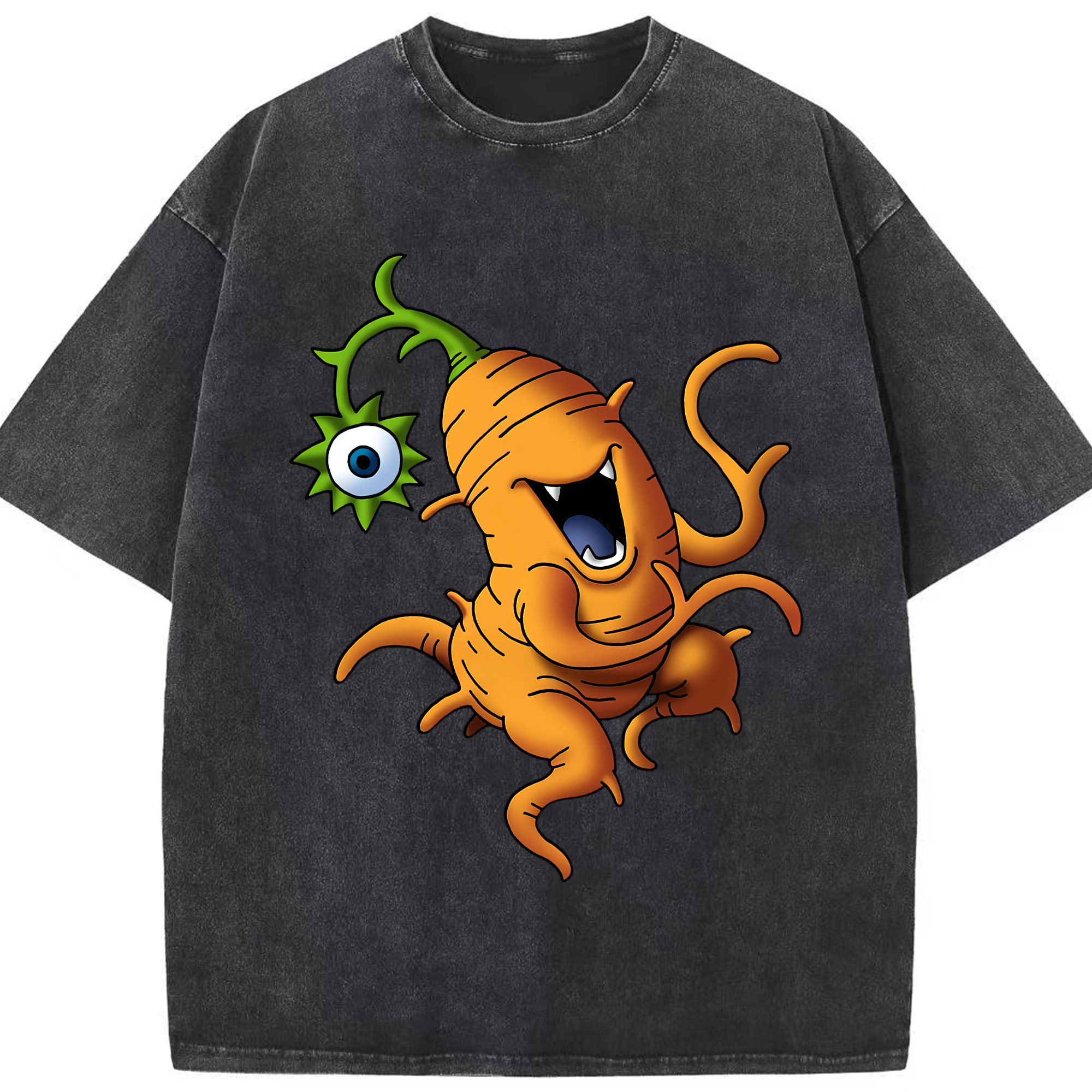 （画像用） ドラゴンクエスト Doragon Kuesuto Dragon Quest 綿100% ヴィンテージ風 半袖Tシャツ（フロントプリント）