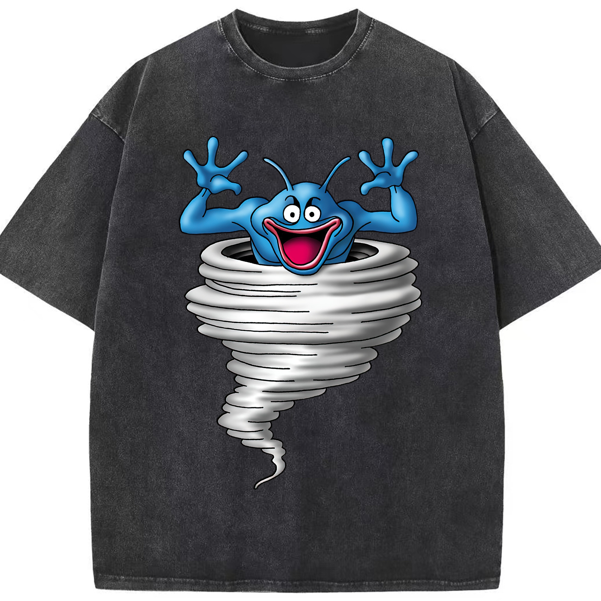 （画像用） ドラゴンクエスト Doragon Kuesuto Dragon Quest 綿100% ヴィンテージ風 半袖Tシャツ（フロントプリント）