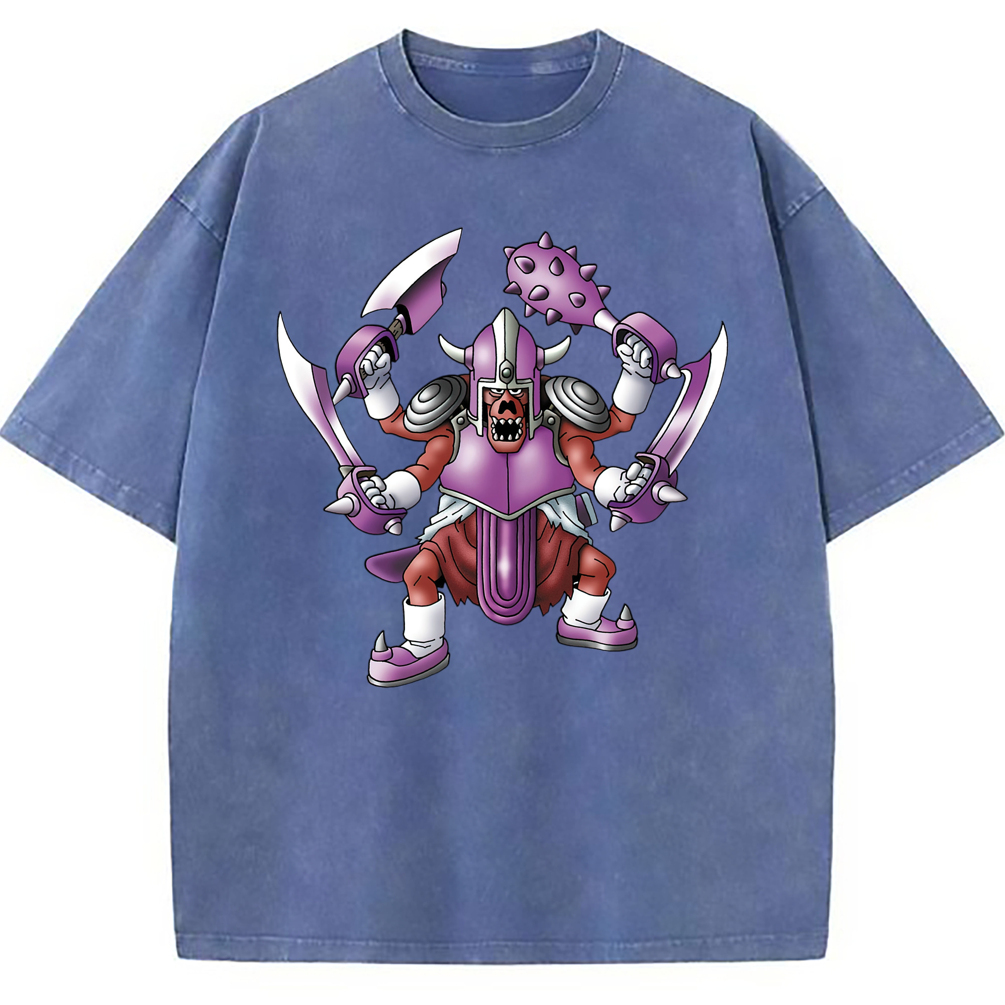 （画像用） ドラゴンクエスト Doragon Kuesuto Dragon Quest 綿100% ヴィンテージ風 半袖Tシャツ（フロントプリント）