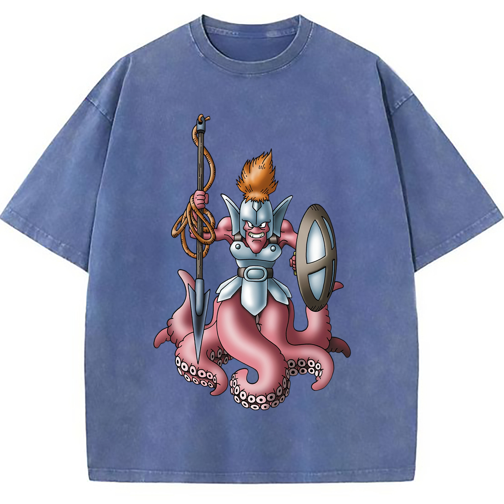 （画像用） ドラゴンクエスト Doragon Kuesuto Dragon Quest 綿100% ヴィンテージ風 半袖Tシャツ（フロントプリント）