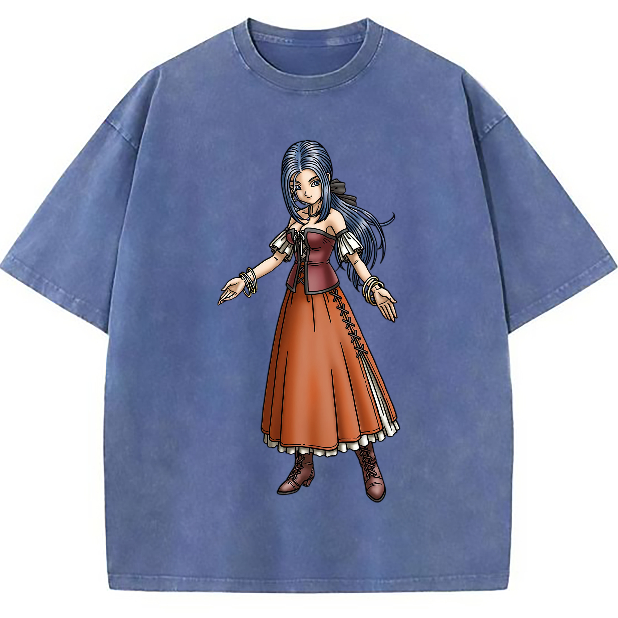 （画像用） ドラゴンクエスト Doragon Kuesuto Dragon Quest 綿100% ヴィンテージ風 半袖Tシャツ（フロントプリント）