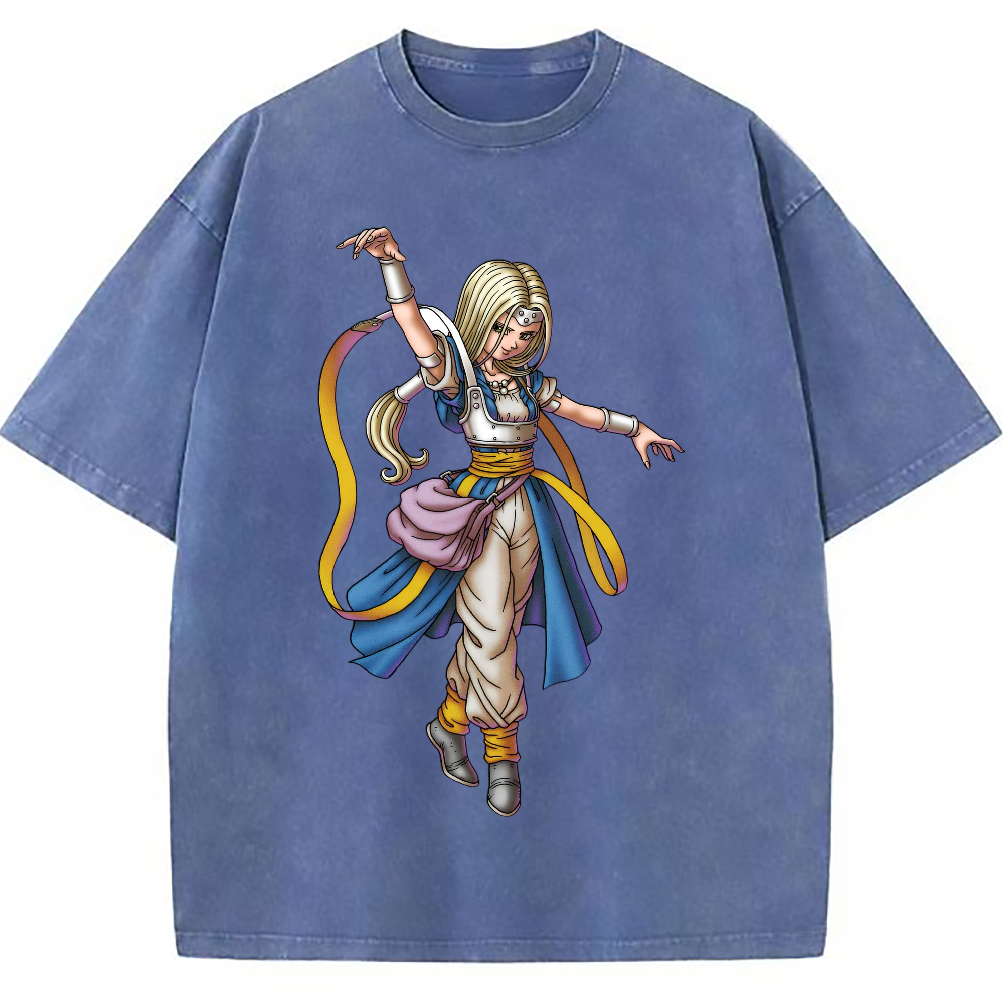 （画像用） ドラゴンクエスト Doragon Kuesuto Dragon Quest 綿100% ヴィンテージ風 半袖Tシャツ（フロントプリント）