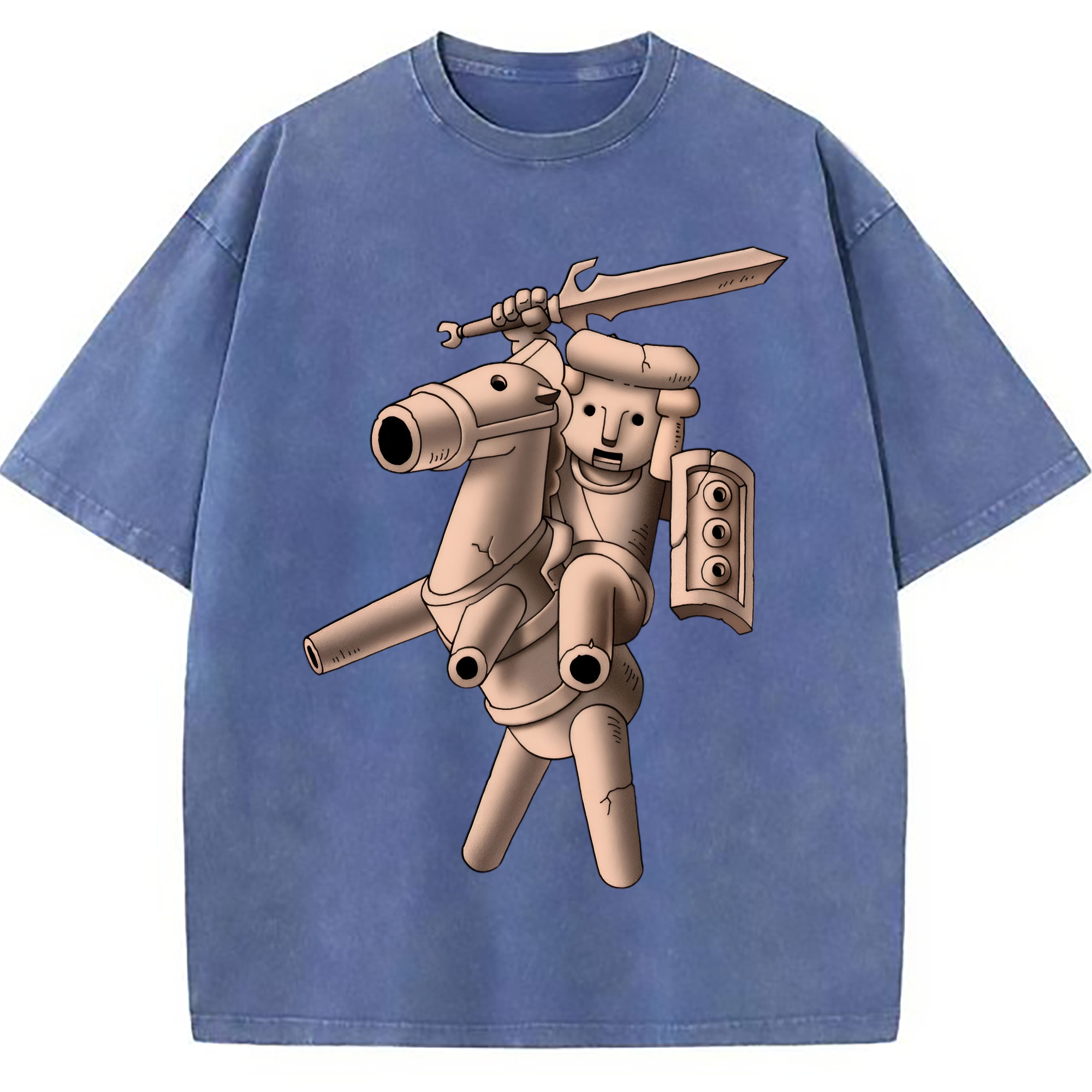 （画像用） ドラゴンクエスト Doragon Kuesuto Dragon Quest 綿100% ヴィンテージ風 半袖Tシャツ（フロントプリント）