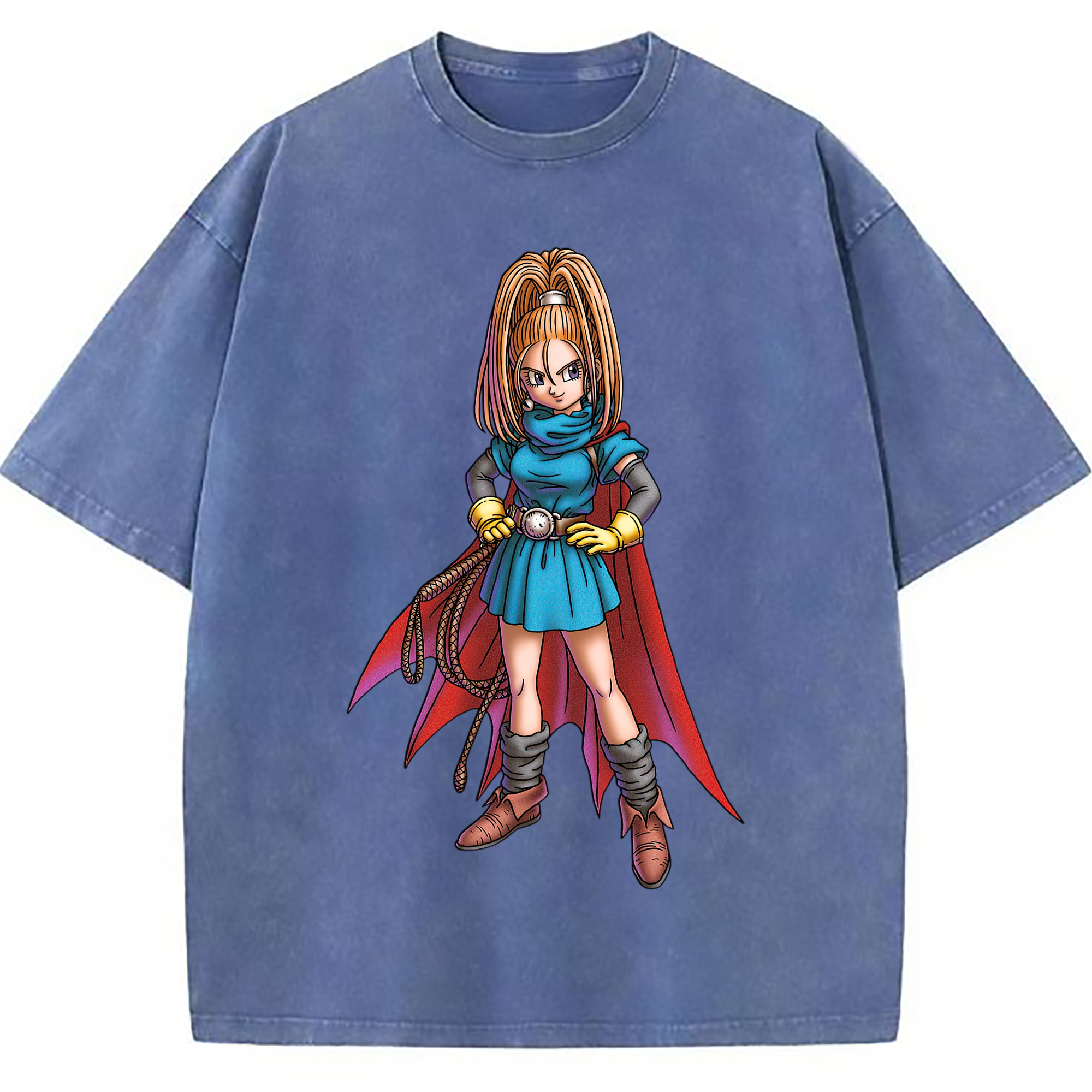 （画像用） ドラゴンクエスト Doragon Kuesuto Dragon Quest 綿100% ヴィンテージ風 半袖Tシャツ（フロントプリント）