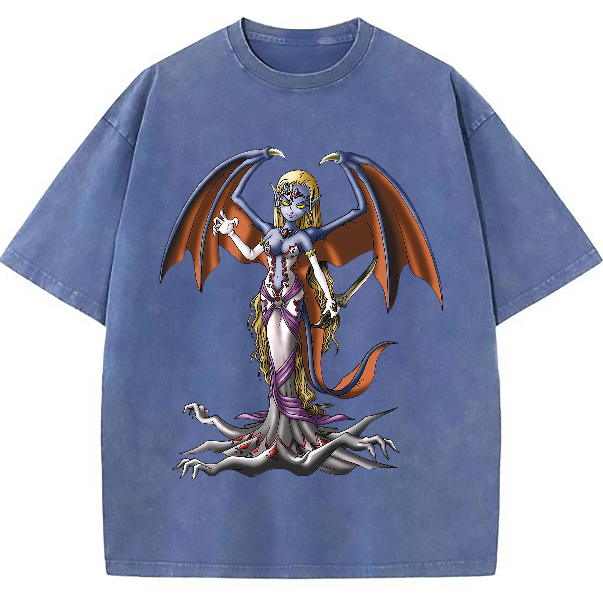 （画像用） ドラゴンクエスト Doragon Kuesuto Dragon Quest 綿100% ヴィンテージ風 半袖Tシャツ（フロントプリント）