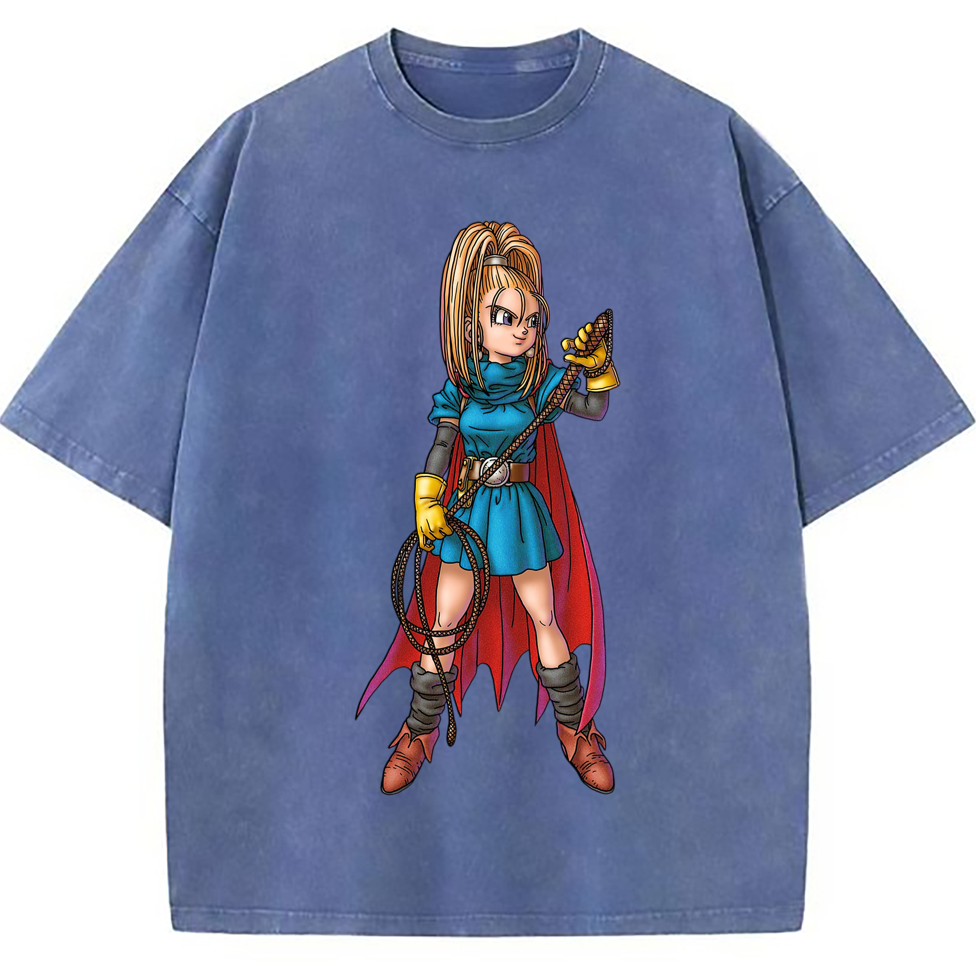 （画像用） ドラゴンクエスト Doragon Kuesuto Dragon Quest 綿100% ヴィンテージ風 半袖Tシャツ（フロントプリント）