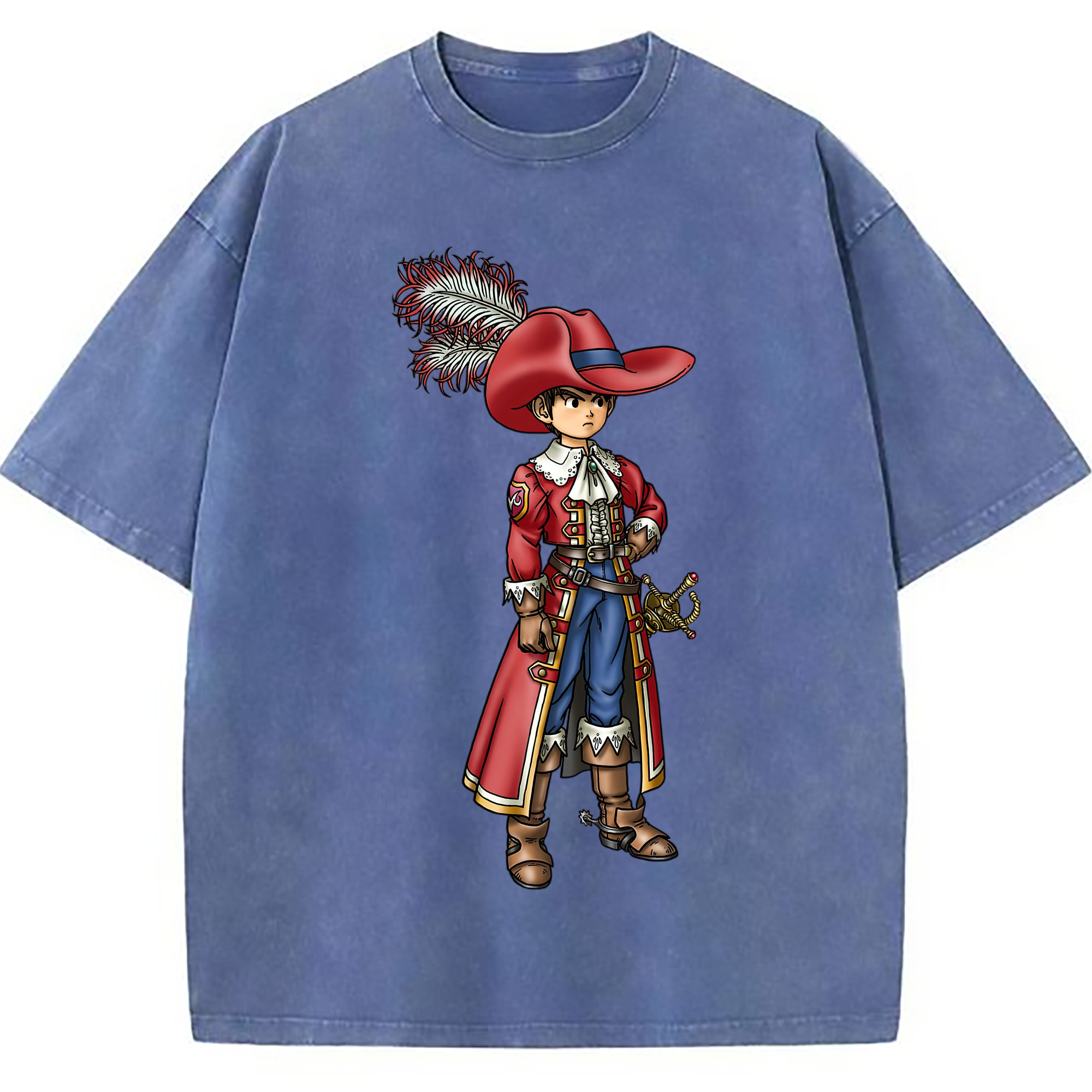 （画像用） ドラゴンクエスト Doragon Kuesuto Dragon Quest 綿100% ヴィンテージ風 半袖Tシャツ（フロントプリント）