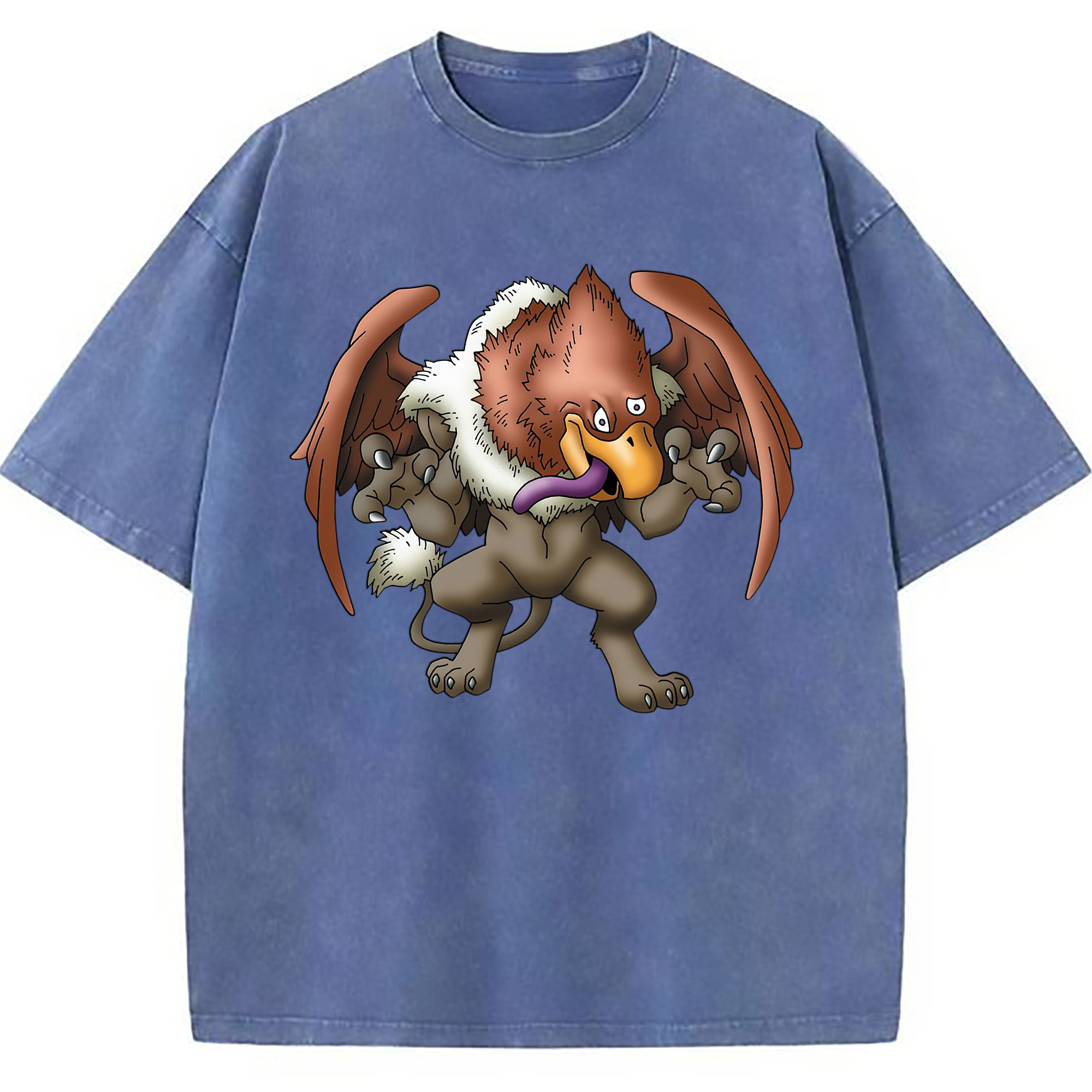 （画像用） ドラゴンクエスト Doragon Kuesuto Dragon Quest 綿100% ヴィンテージ風 半袖Tシャツ（フロントプリント）