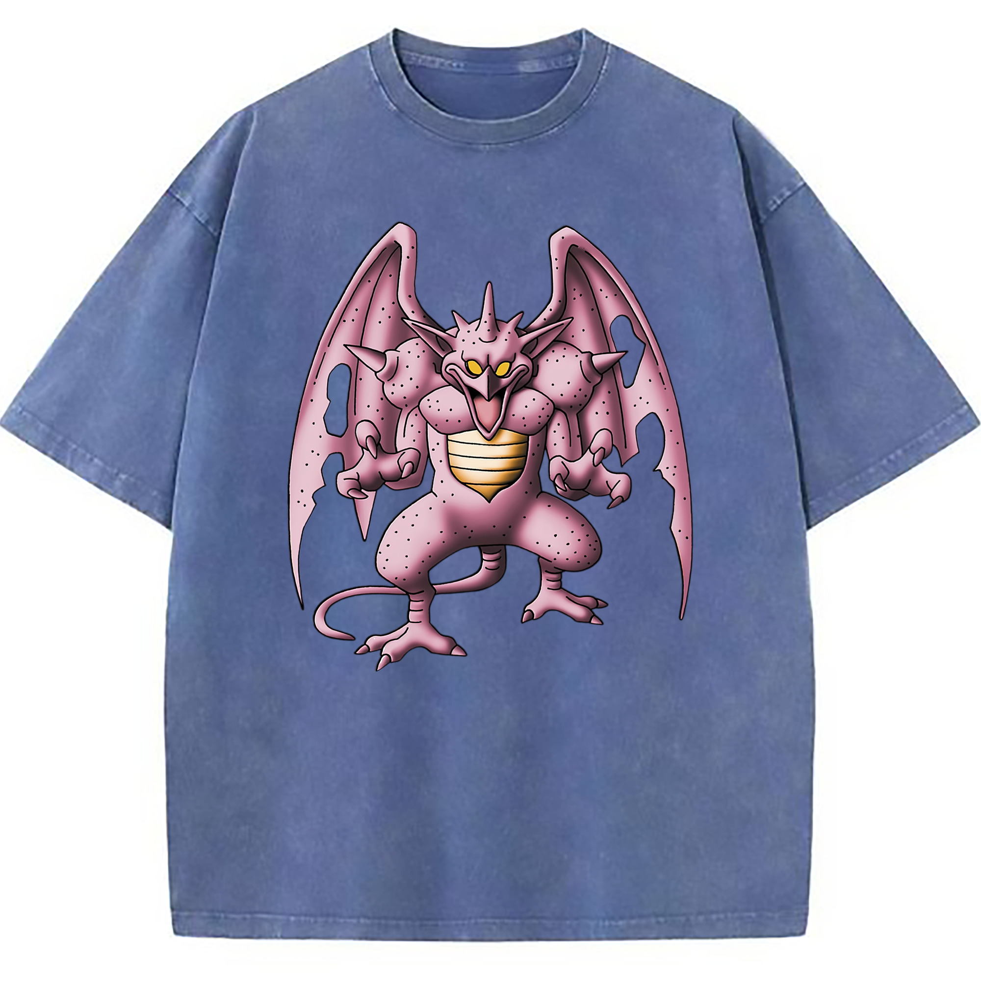 （画像用） ドラゴンクエスト Doragon Kuesuto Dragon Quest 綿100% ヴィンテージ風 半袖Tシャツ（フロントプリント）