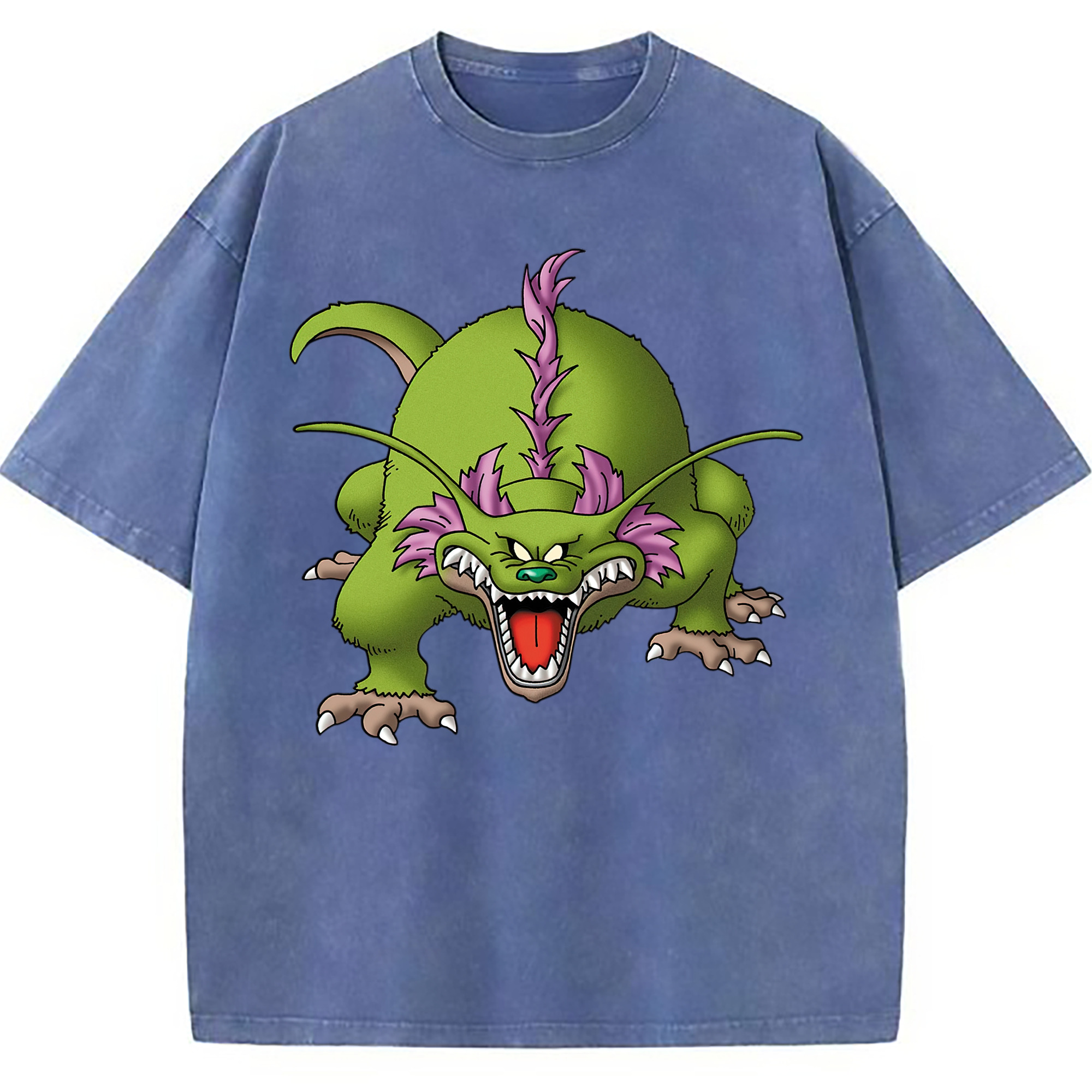 （画像用） ドラゴンクエスト Doragon Kuesuto Dragon Quest 綿100% ヴィンテージ風 半袖Tシャツ（フロントプリント）