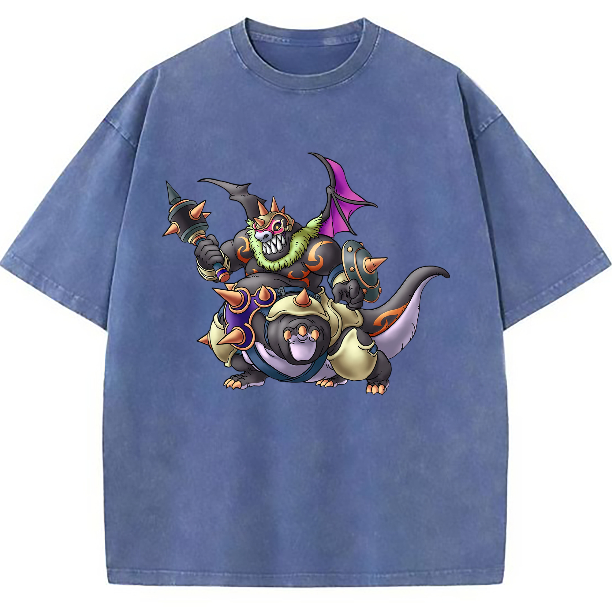 （画像用） ドラゴンクエスト Doragon Kuesuto Dragon Quest 綿100% ヴィンテージ風 半袖Tシャツ（フロントプリント）