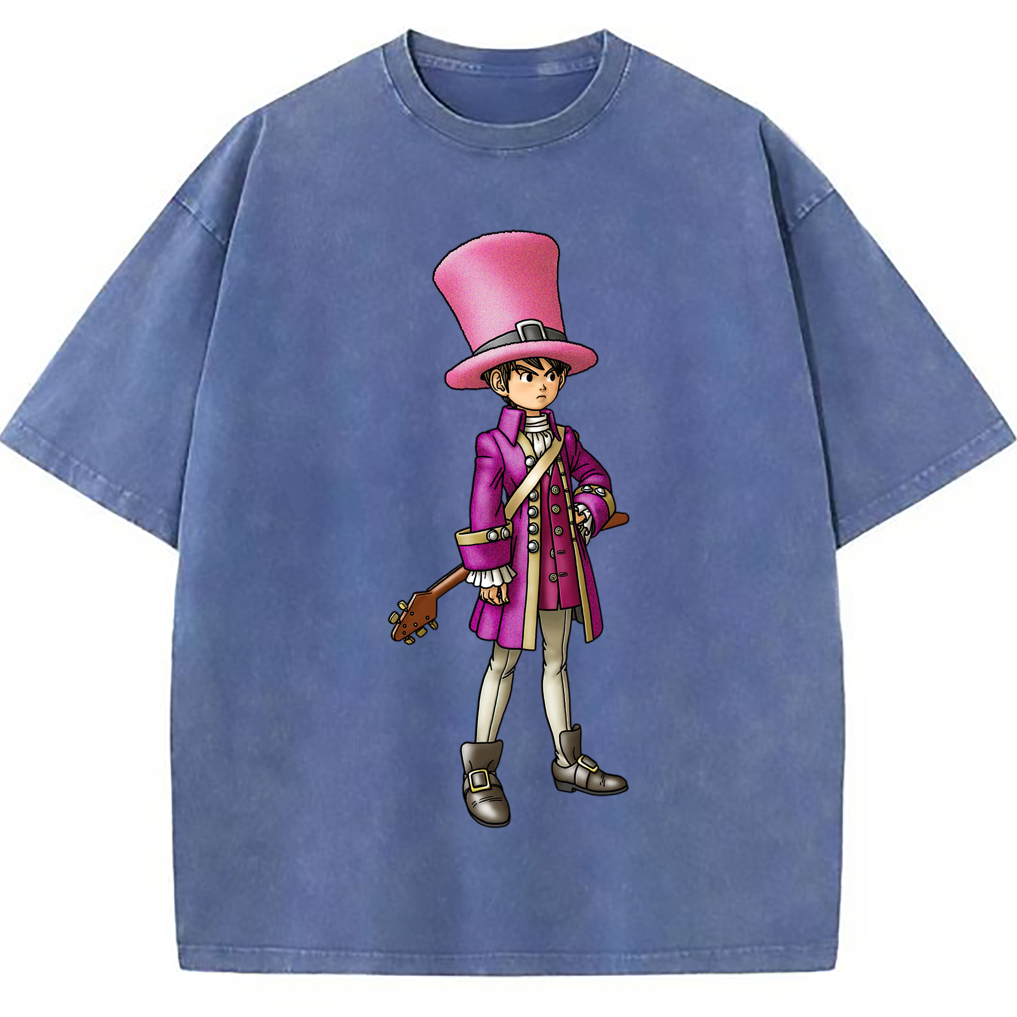（画像用） ドラゴンクエスト Doragon Kuesuto Dragon Quest 綿100% ヴィンテージ風 半袖Tシャツ（フロントプリント）