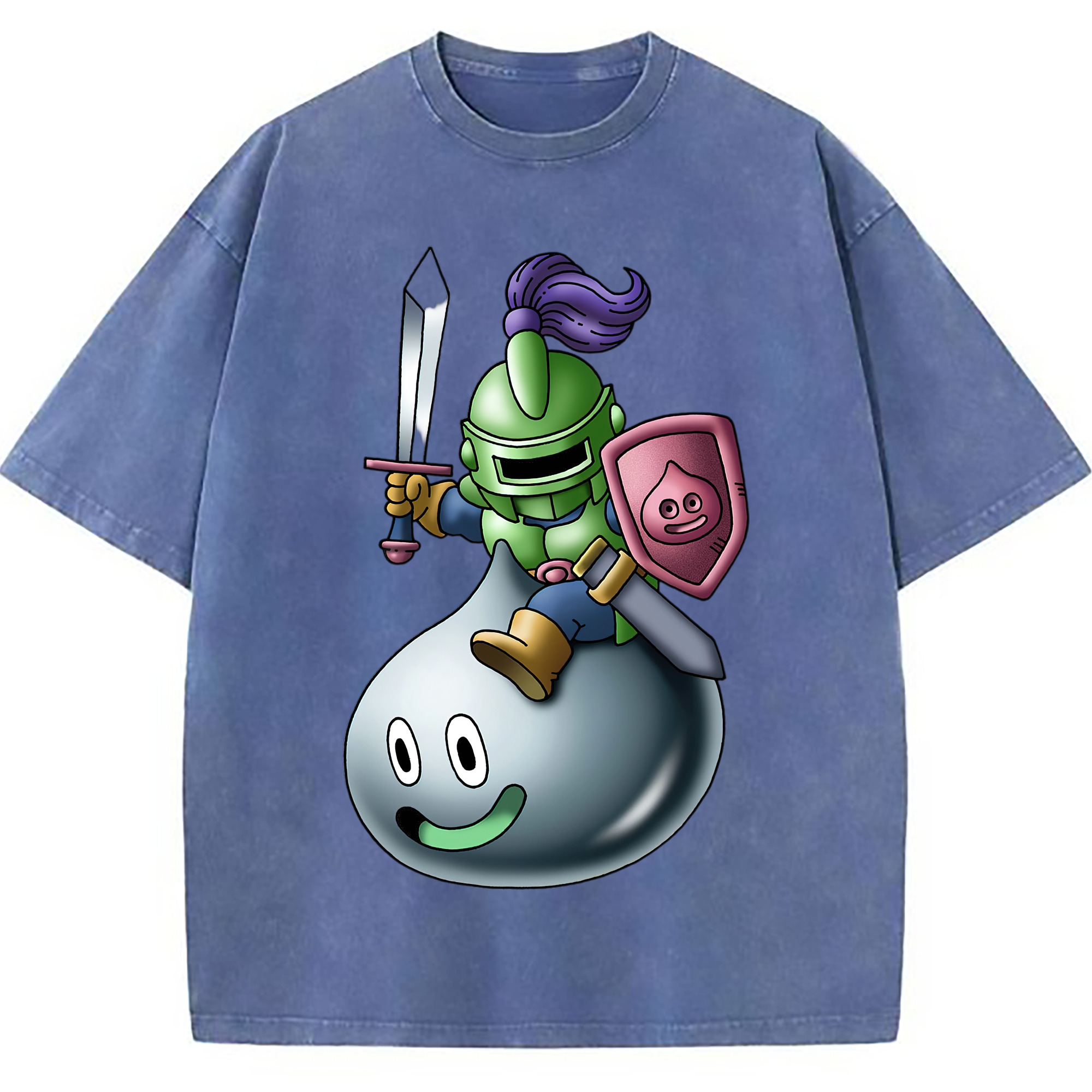 （画像用） ドラゴンクエスト Doragon Kuesuto Dragon Quest 綿100% ヴィンテージ風 半袖Tシャツ（フロントプリント）