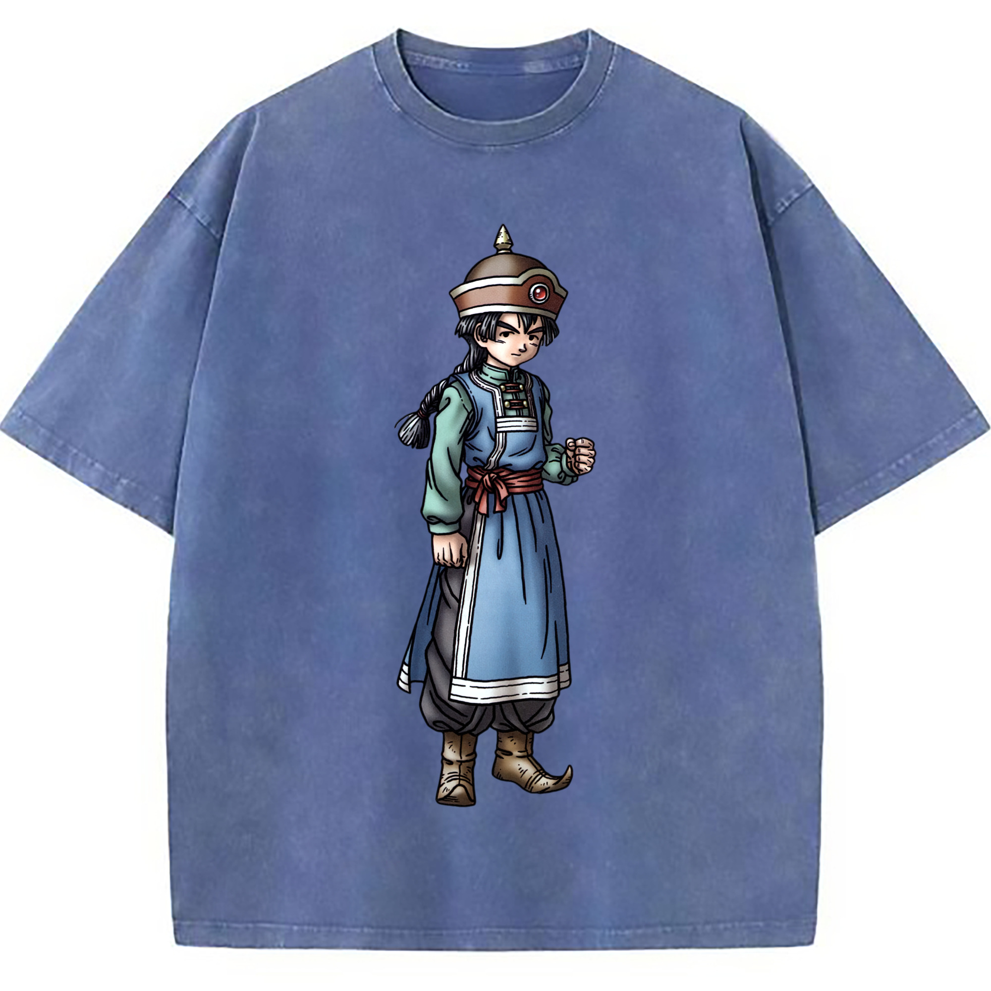 （画像用） ドラゴンクエスト Doragon Kuesuto Dragon Quest 綿100% ヴィンテージ風 半袖Tシャツ（フロントプリント）