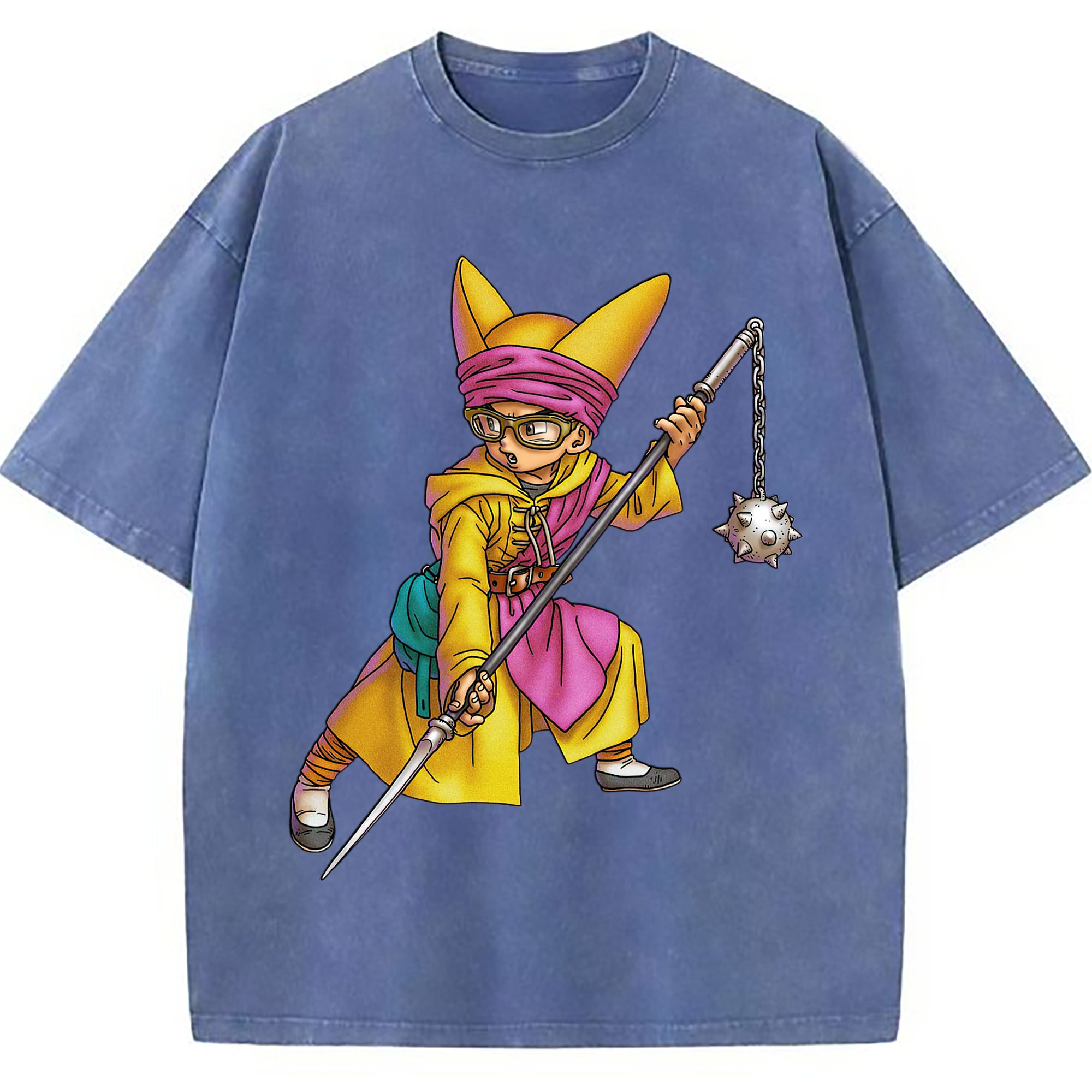 （画像用） ドラゴンクエスト Doragon Kuesuto Dragon Quest 綿100% ヴィンテージ風 半袖Tシャツ（フロントプリント）