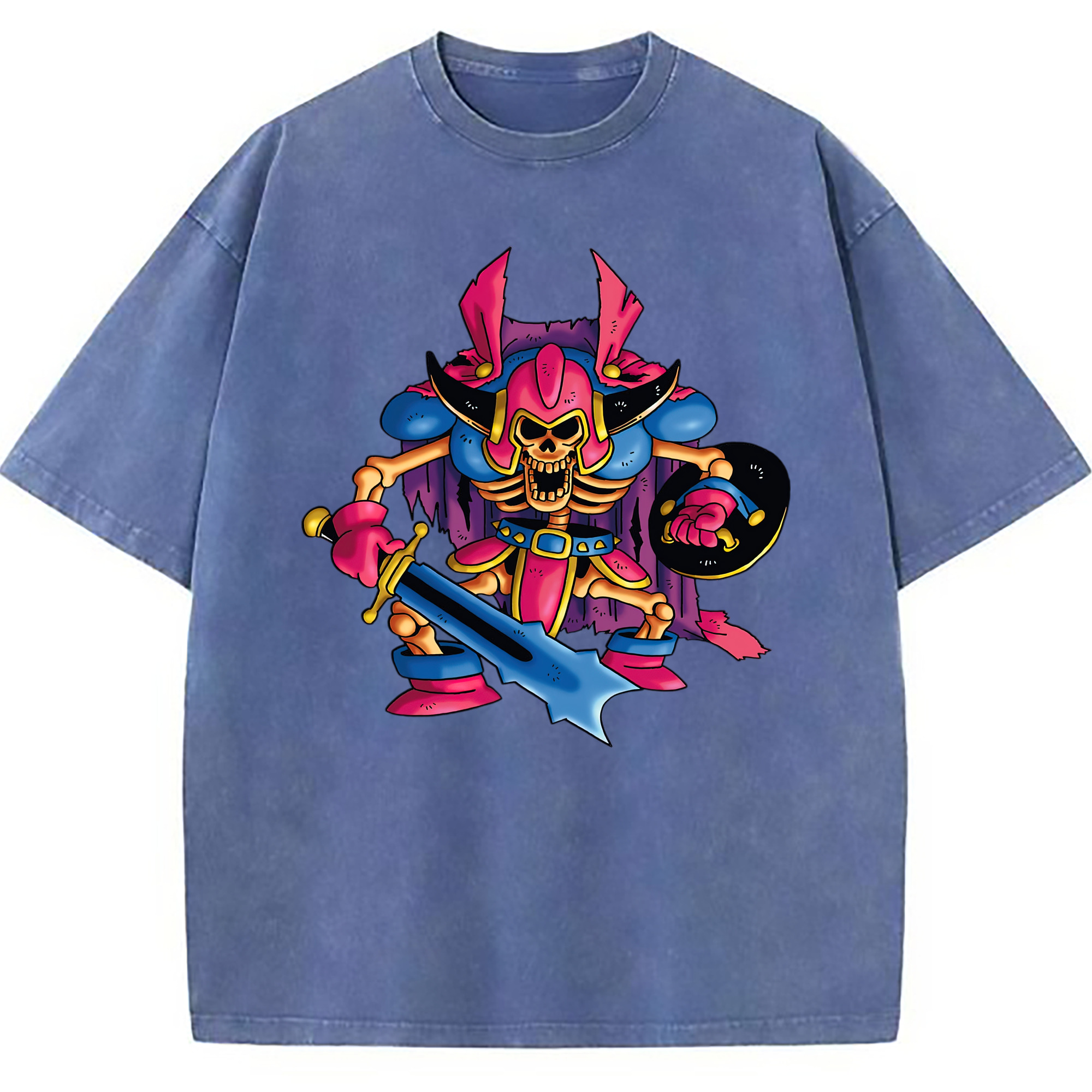 （画像用） ドラゴンクエスト Doragon Kuesuto Dragon Quest 綿100% ヴィンテージ風 半袖Tシャツ（フロントプリント）