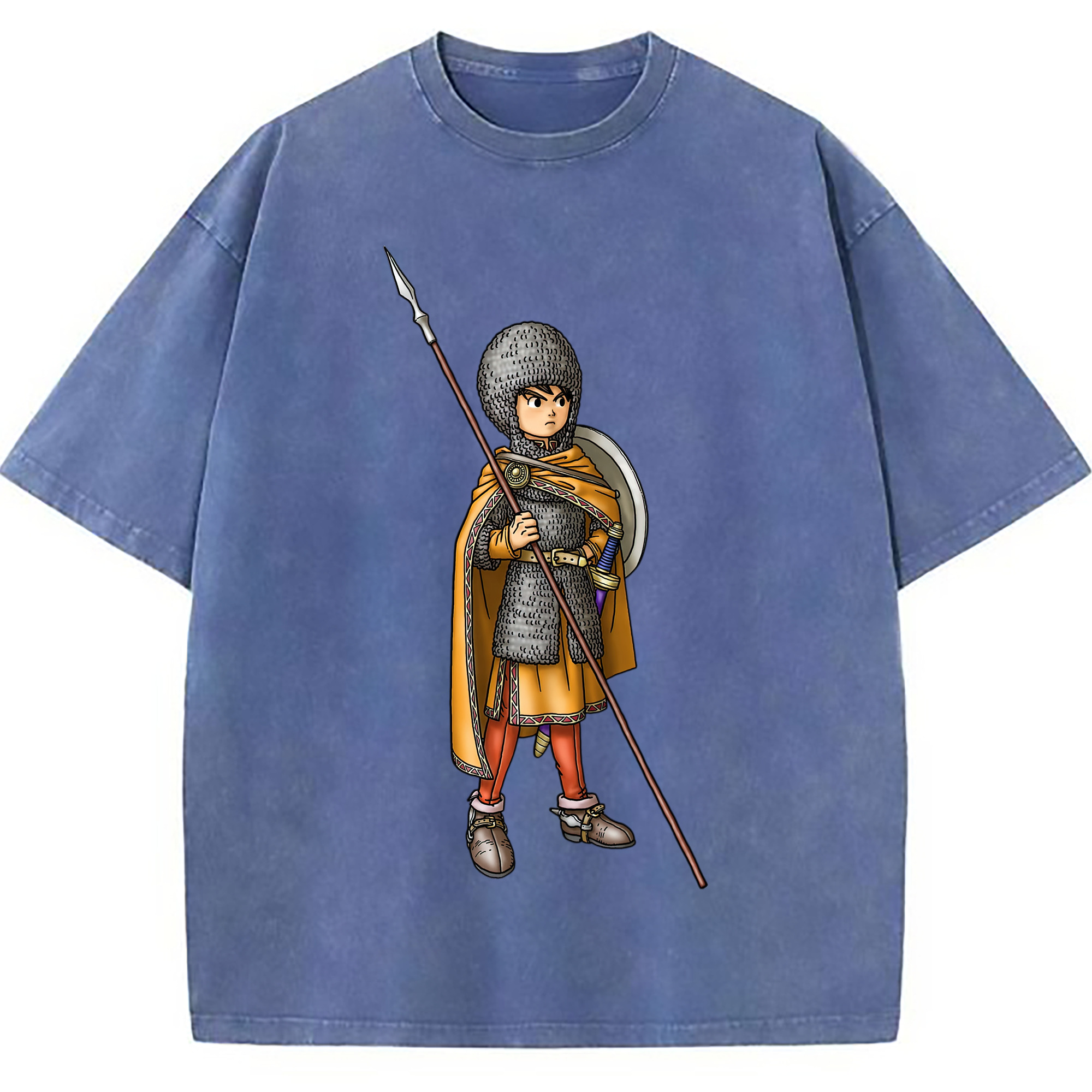 （画像用） ドラゴンクエスト Doragon Kuesuto Dragon Quest 綿100% ヴィンテージ風 半袖Tシャツ（フロントプリント）