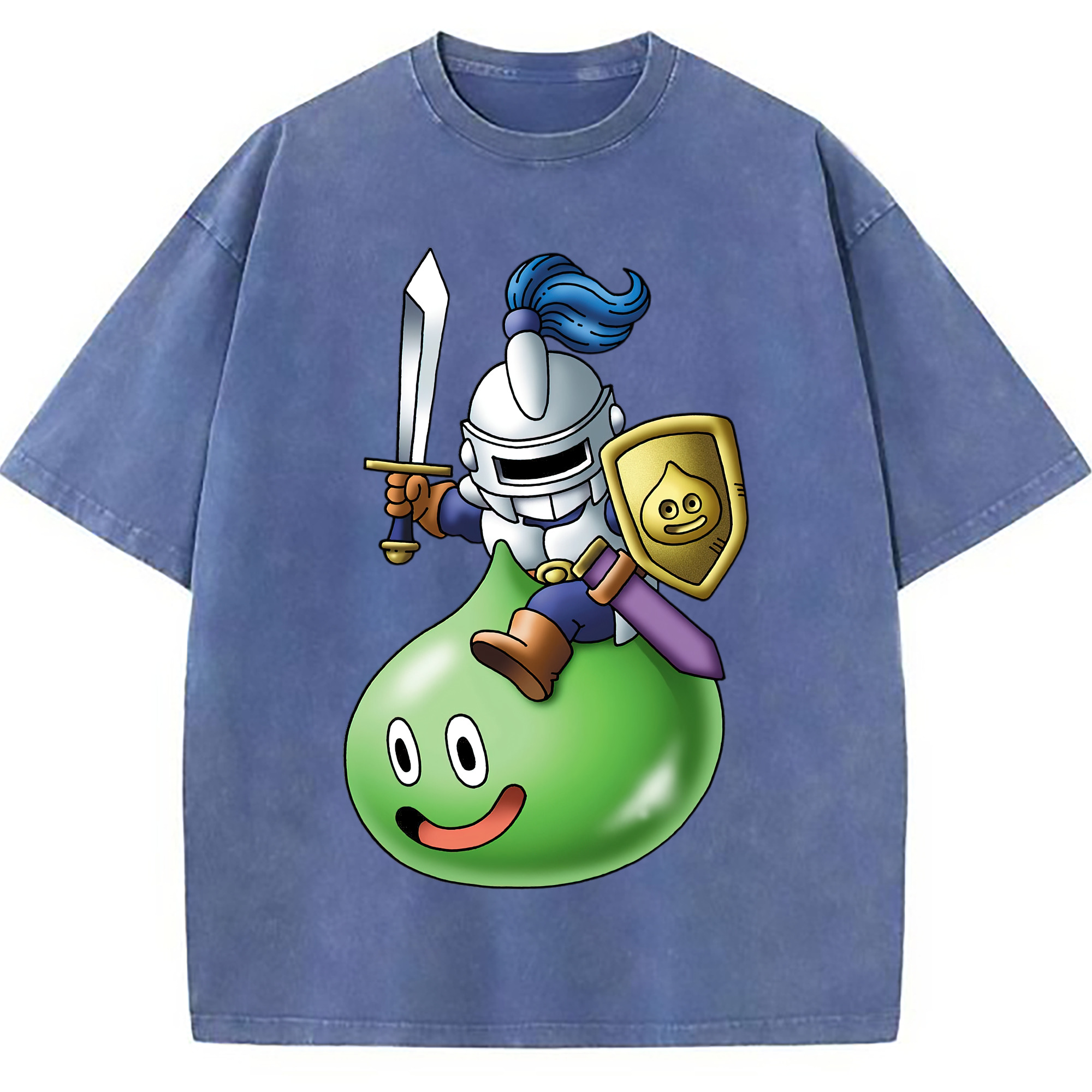 （画像用） ドラゴンクエスト Doragon Kuesuto Dragon Quest 綿100% ヴィンテージ風 半袖Tシャツ（フロントプリント）