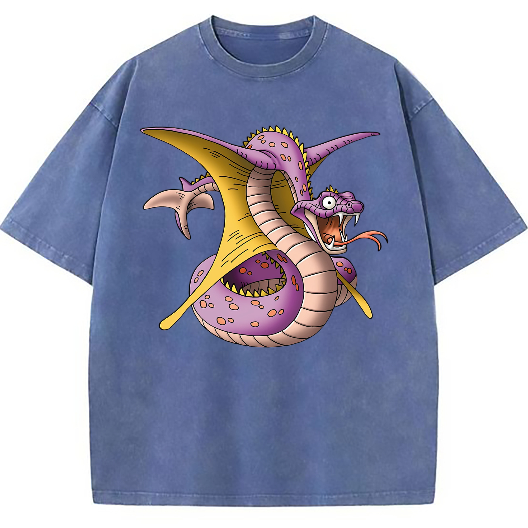 （画像用） ドラゴンクエスト Doragon Kuesuto Dragon Quest 綿100% ヴィンテージ風 半袖Tシャツ（フロントプリント）