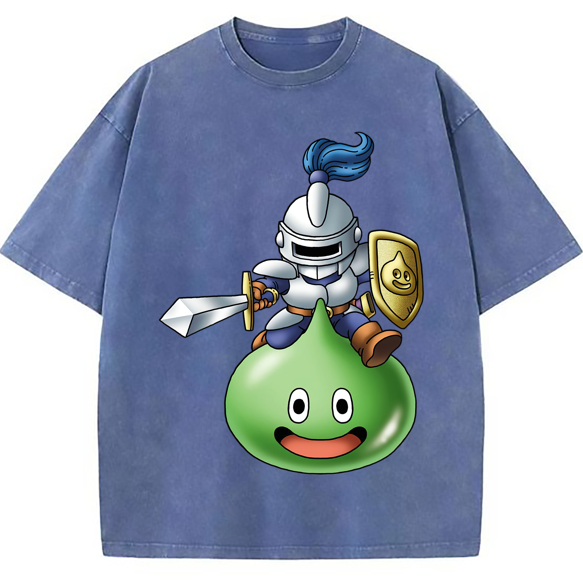 （画像用） ドラゴンクエスト Doragon Kuesuto Dragon Quest 綿100% ヴィンテージ風 半袖Tシャツ（フロントプリント）
