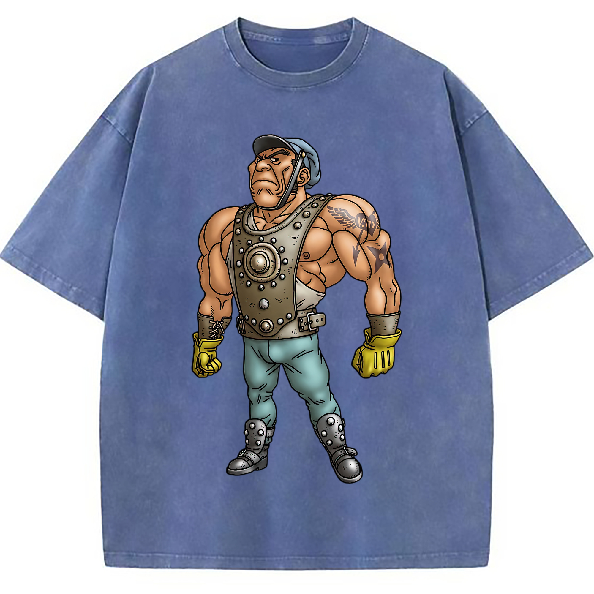 （画像用） ドラゴンクエスト Doragon Kuesuto Dragon Quest 綿100% ヴィンテージ風 半袖Tシャツ（フロントプリント）
