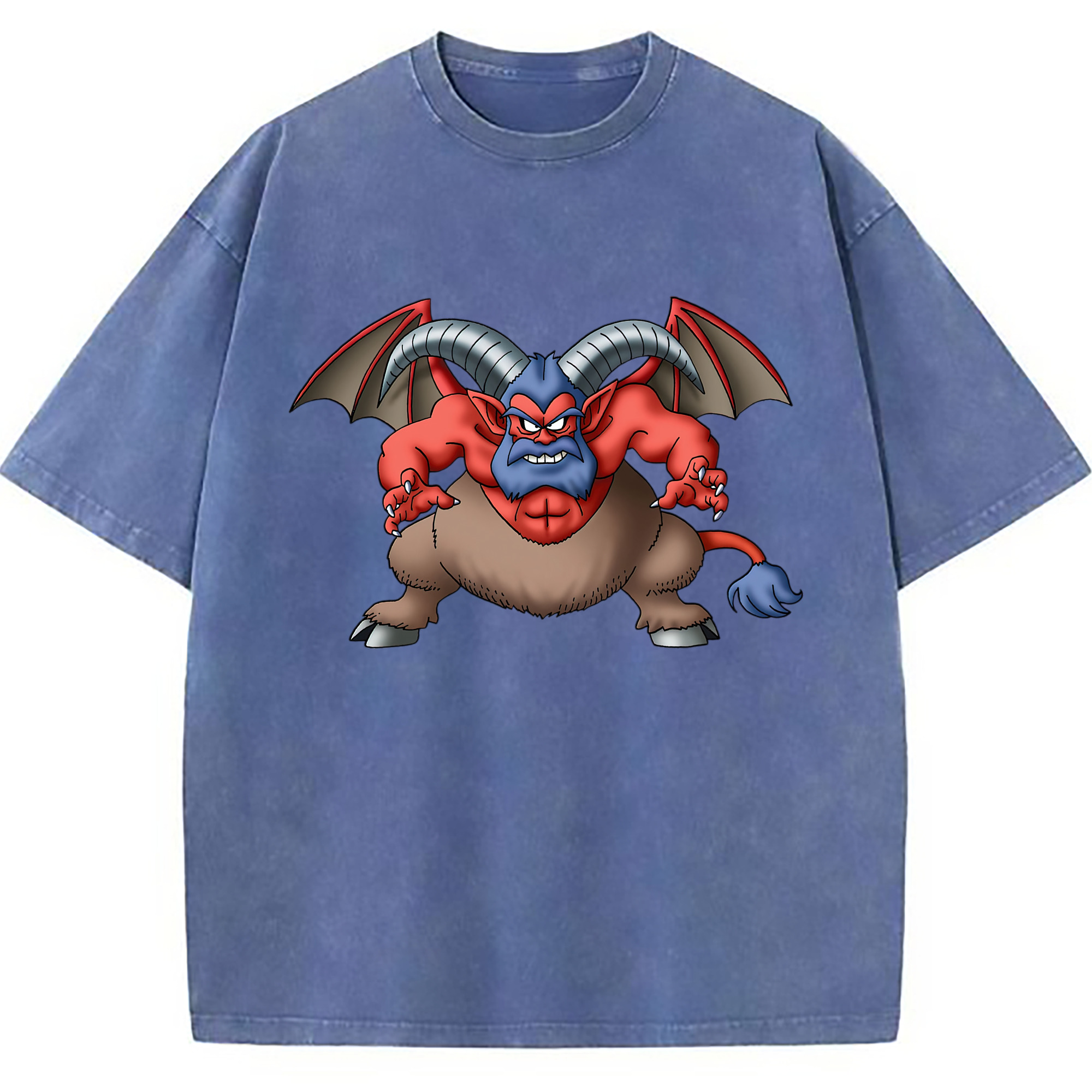 （画像用） ドラゴンクエスト Doragon Kuesuto Dragon Quest 綿100% ヴィンテージ風 半袖Tシャツ（フロントプリント）