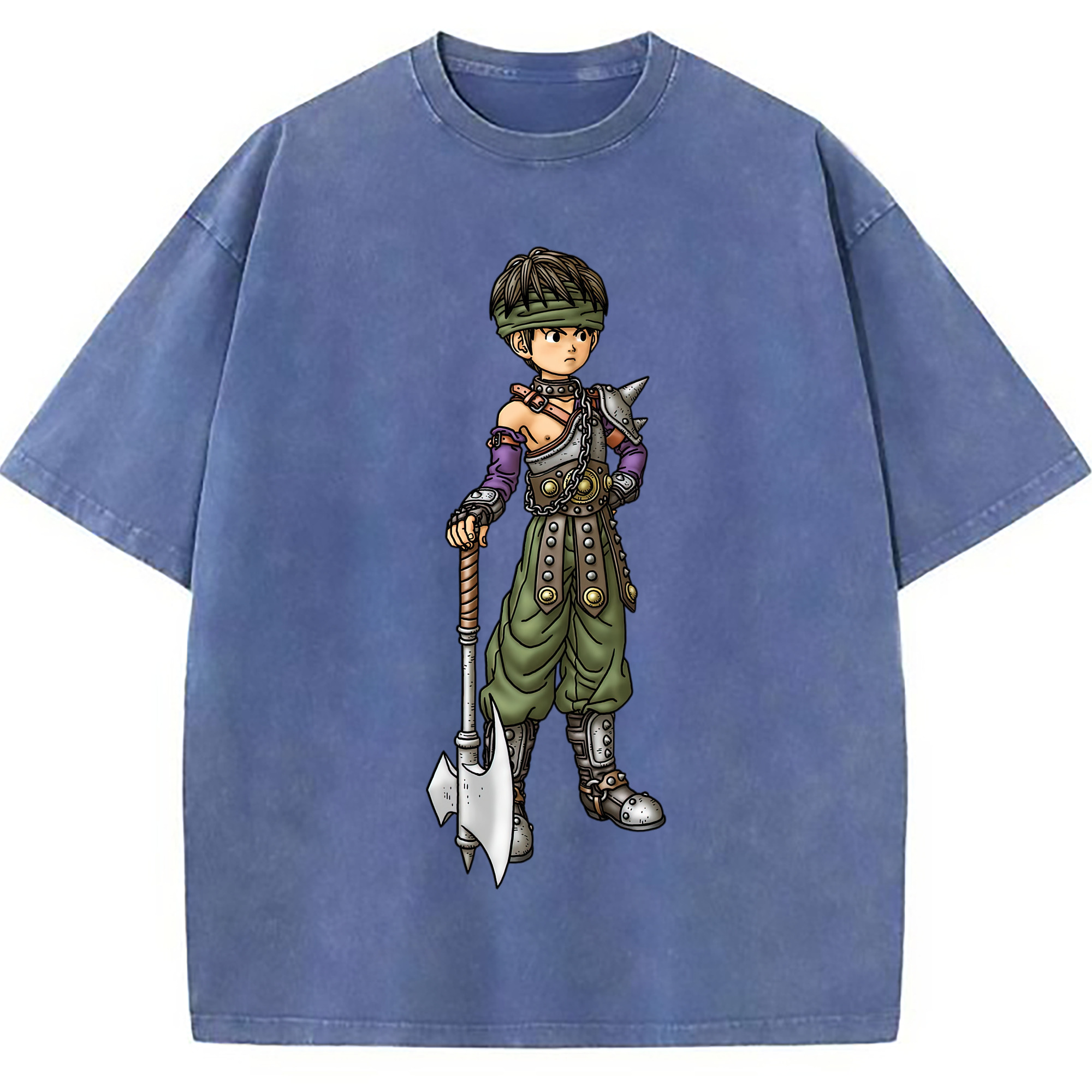 （画像用） ドラゴンクエスト Doragon Kuesuto Dragon Quest 綿100% ヴィンテージ風 半袖Tシャツ（フロントプリント）