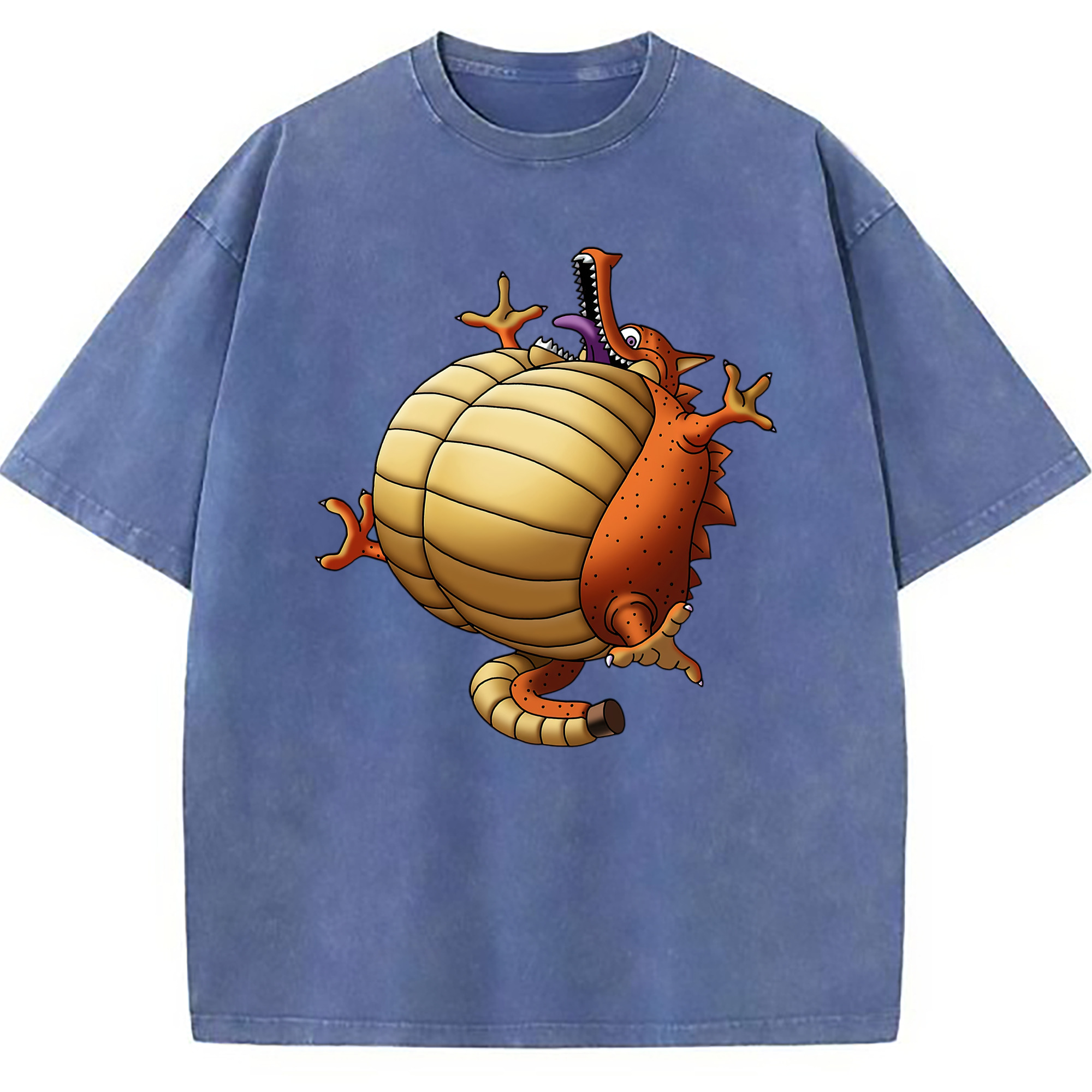 （画像用） ドラゴンクエスト Doragon Kuesuto Dragon Quest 綿100% ヴィンテージ風 半袖Tシャツ（フロントプリント）