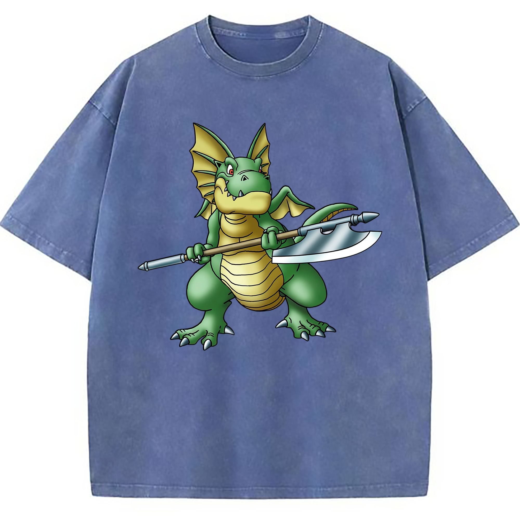 （画像用） ドラゴンクエスト Doragon Kuesuto Dragon Quest 綿100% ヴィンテージ風 半袖Tシャツ（フロントプリント）