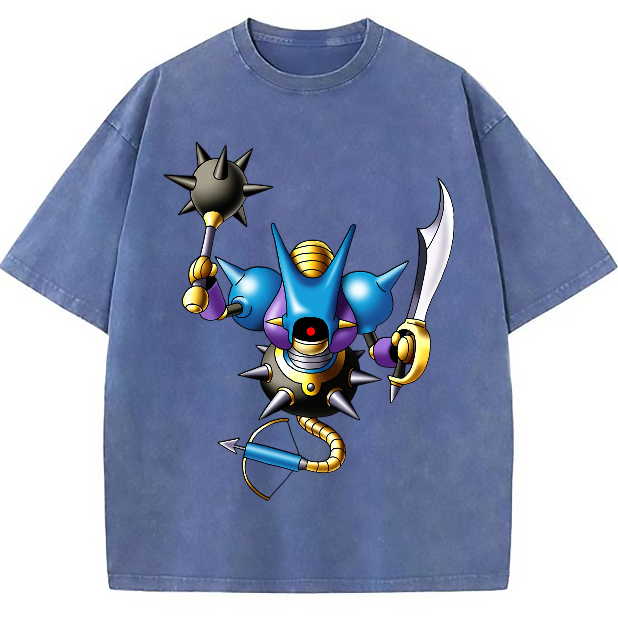（画像用） ドラゴンクエスト Doragon Kuesuto Dragon Quest 綿100% ヴィンテージ風 半袖Tシャツ（フロントプリント）