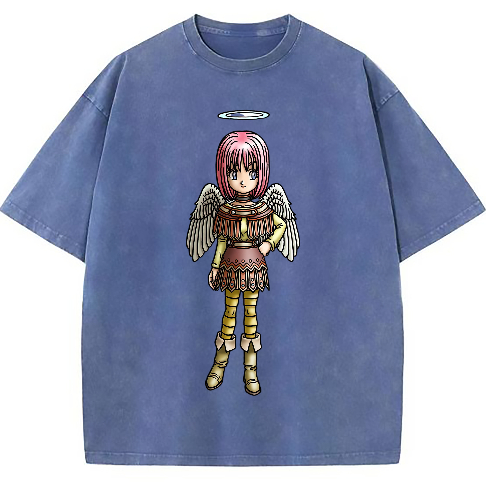 （画像用） ドラゴンクエスト Doragon Kuesuto Dragon Quest 綿100% ヴィンテージ風 半袖Tシャツ（フロントプリント）