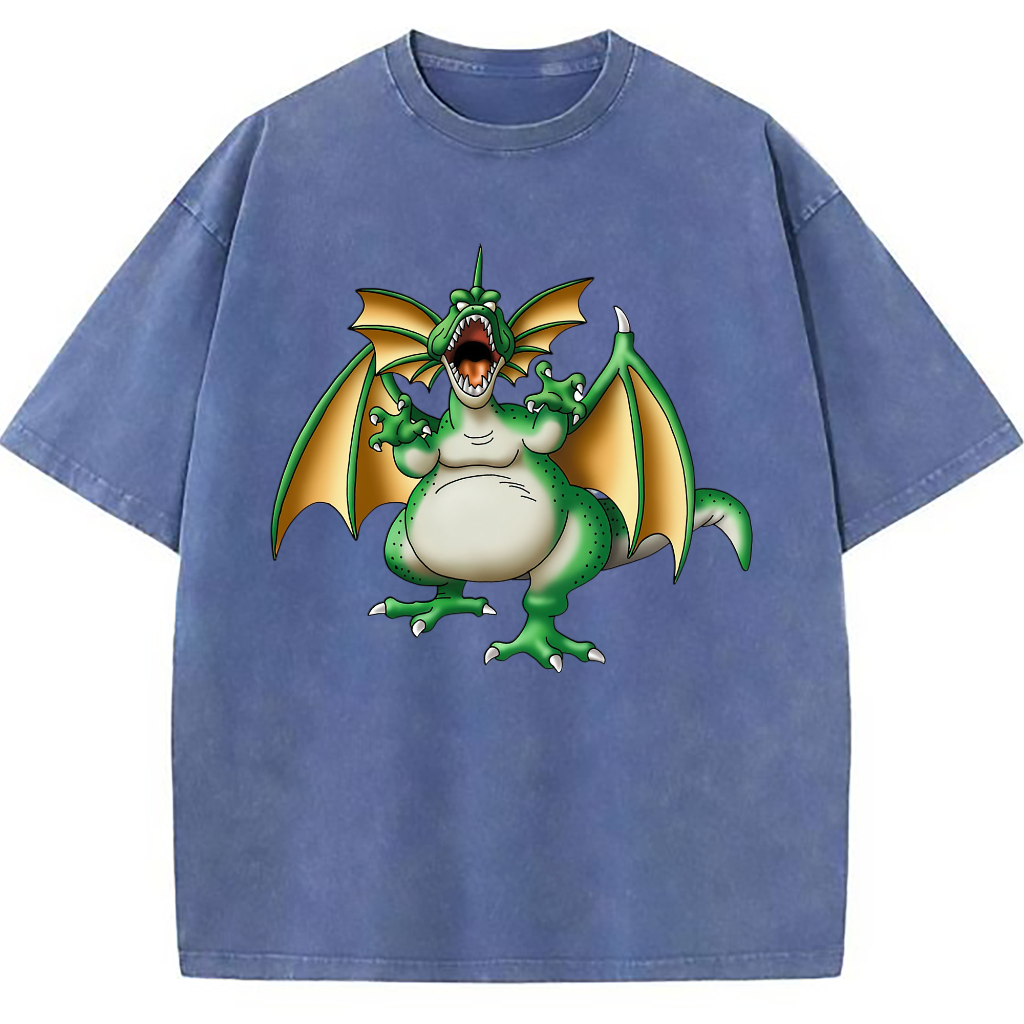 （画像用） ドラゴンクエスト Doragon Kuesuto Dragon Quest 綿100% ヴィンテージ風 半袖Tシャツ（フロントプリント）