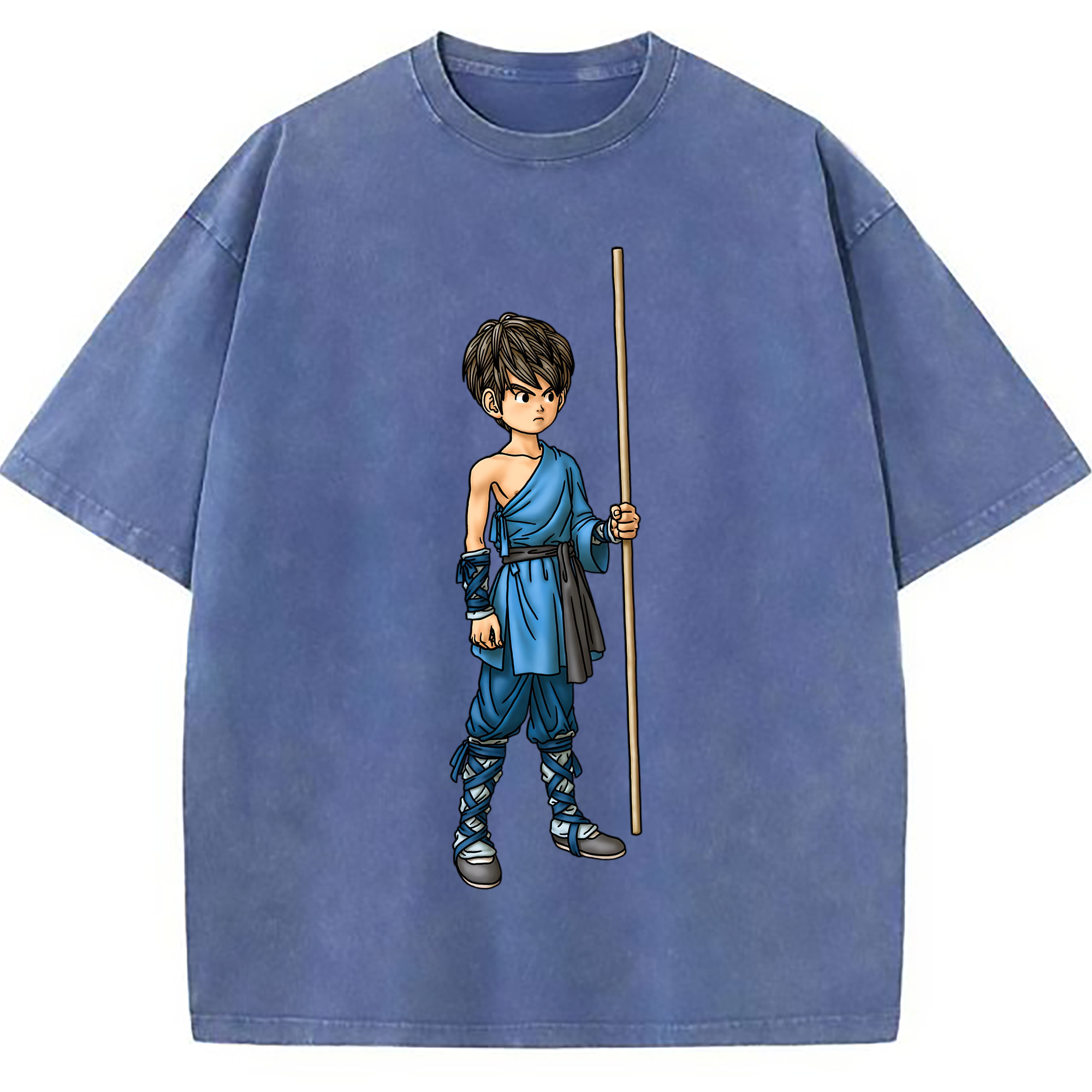 （画像用） ドラゴンクエスト Doragon Kuesuto Dragon Quest 綿100% ヴィンテージ風 半袖Tシャツ（フロントプリント）