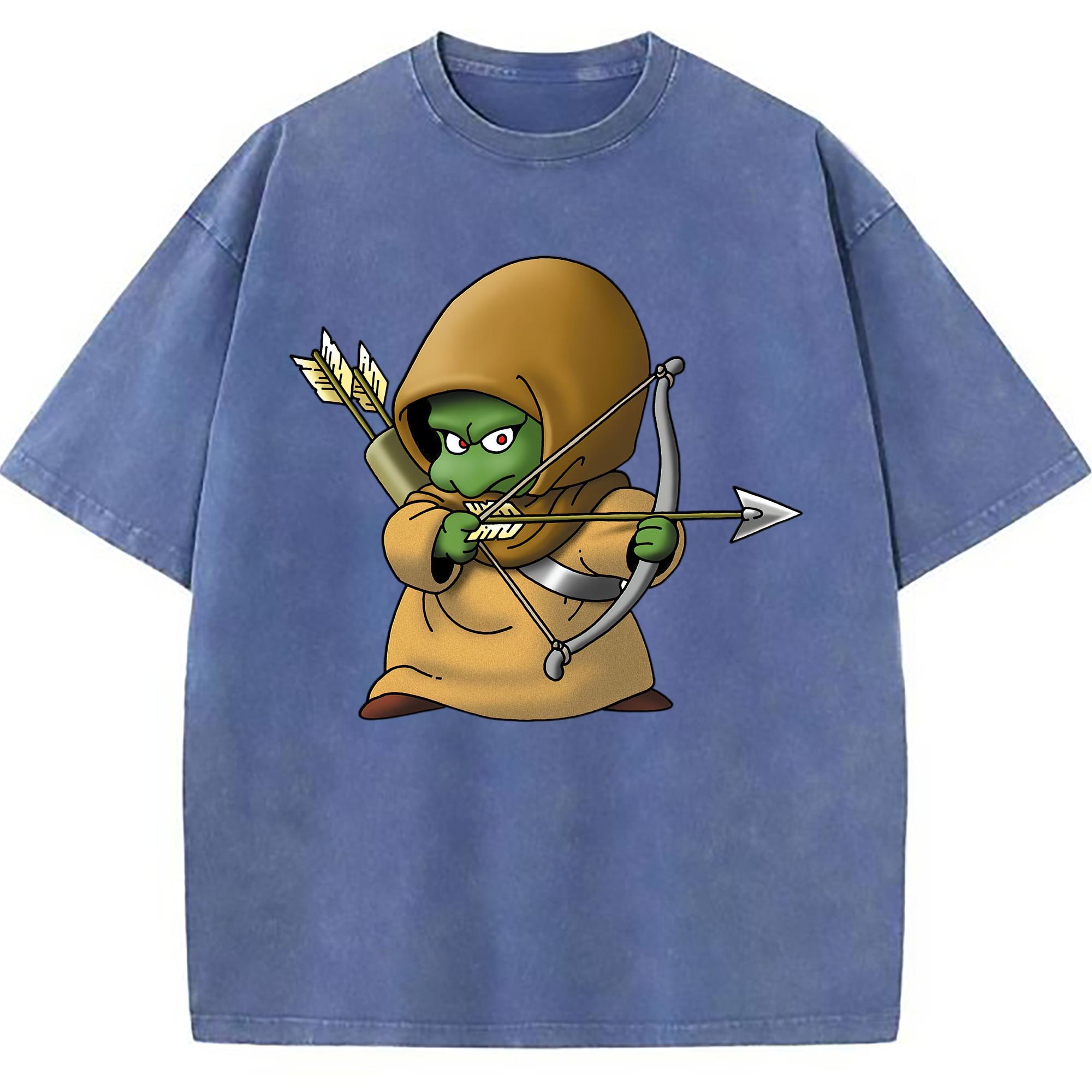（画像用） ドラゴンクエスト Doragon Kuesuto Dragon Quest 綿100% ヴィンテージ風 半袖Tシャツ（フロントプリント）