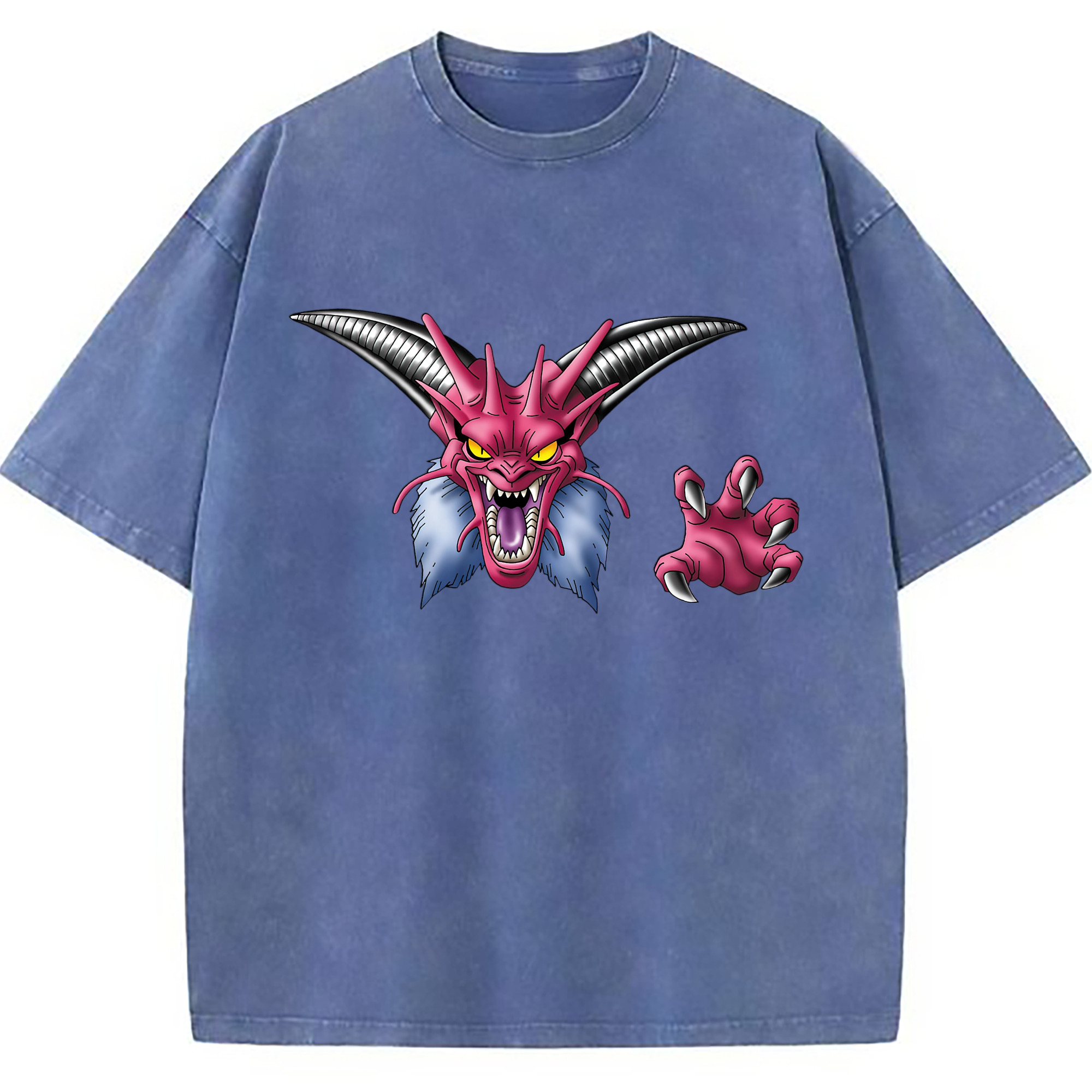（画像用） ドラゴンクエスト Doragon Kuesuto Dragon Quest 綿100% ヴィンテージ風 半袖Tシャツ（フロントプリント）